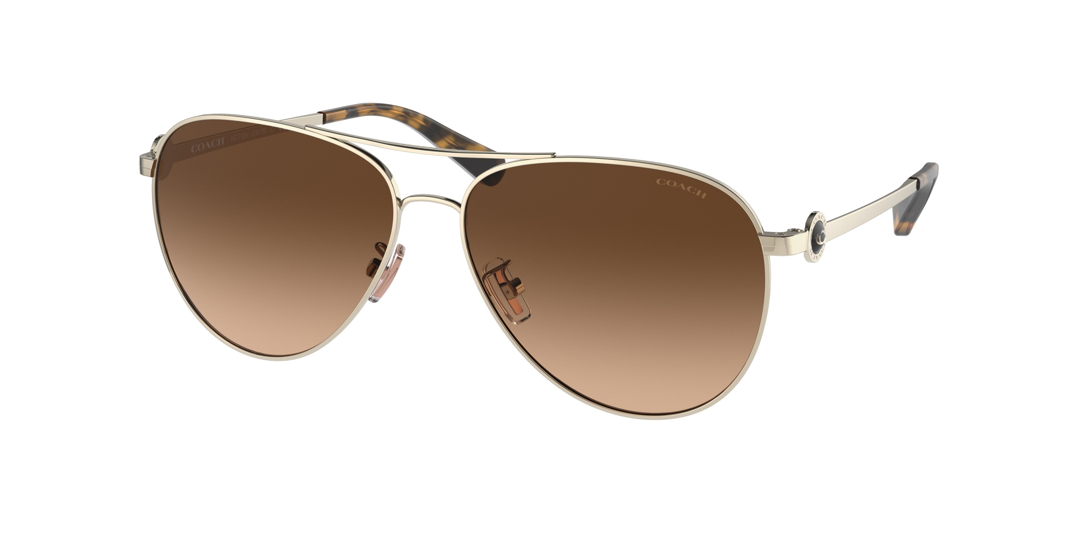 Coach gold cheap aviator sunglasses