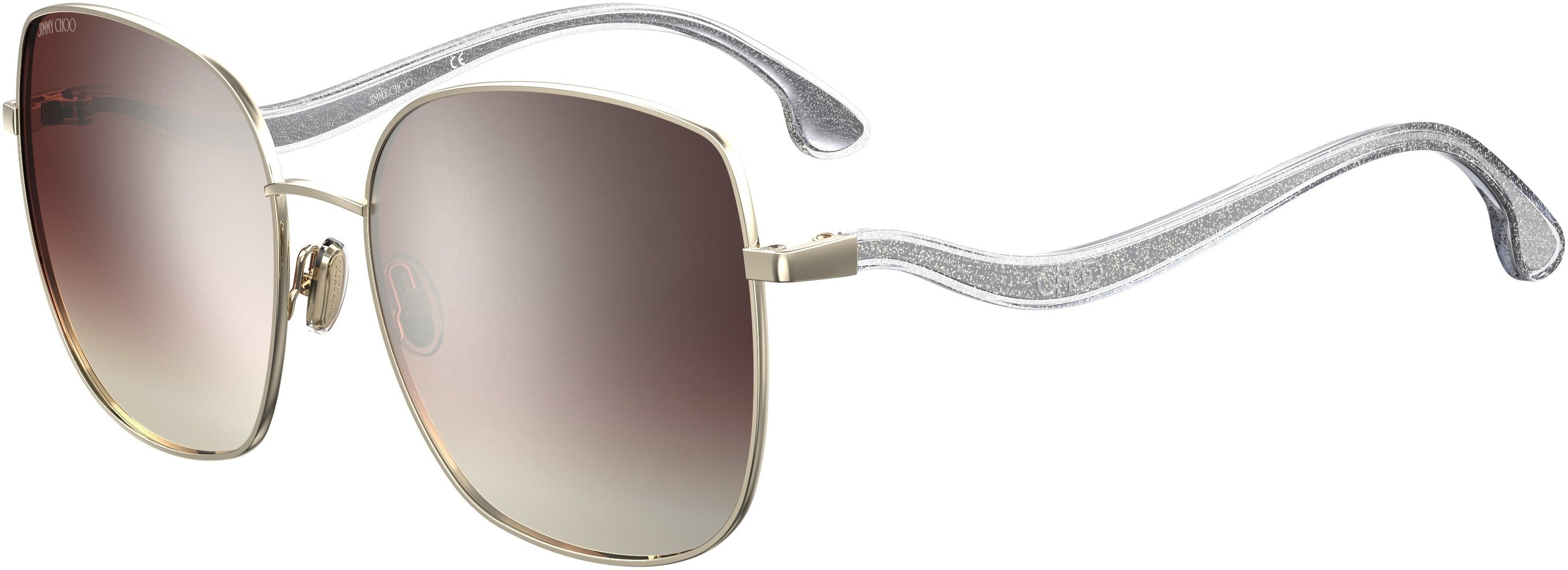 Gold Mirror Rectangular Sunglasses - Gold