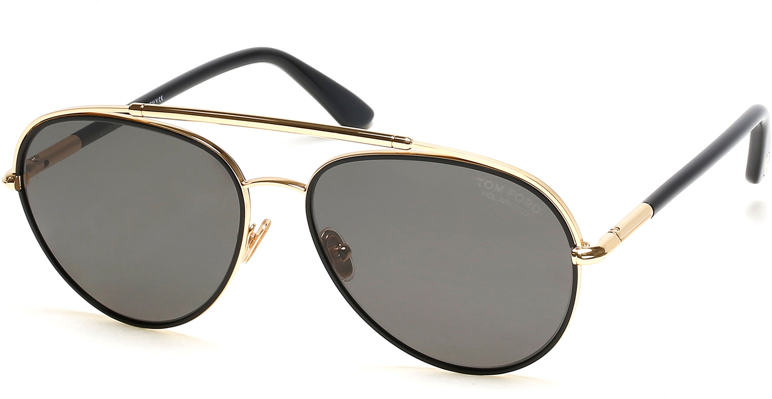 Black & Gold Pilot Aviator Sunglasses Super Dark Lenses 