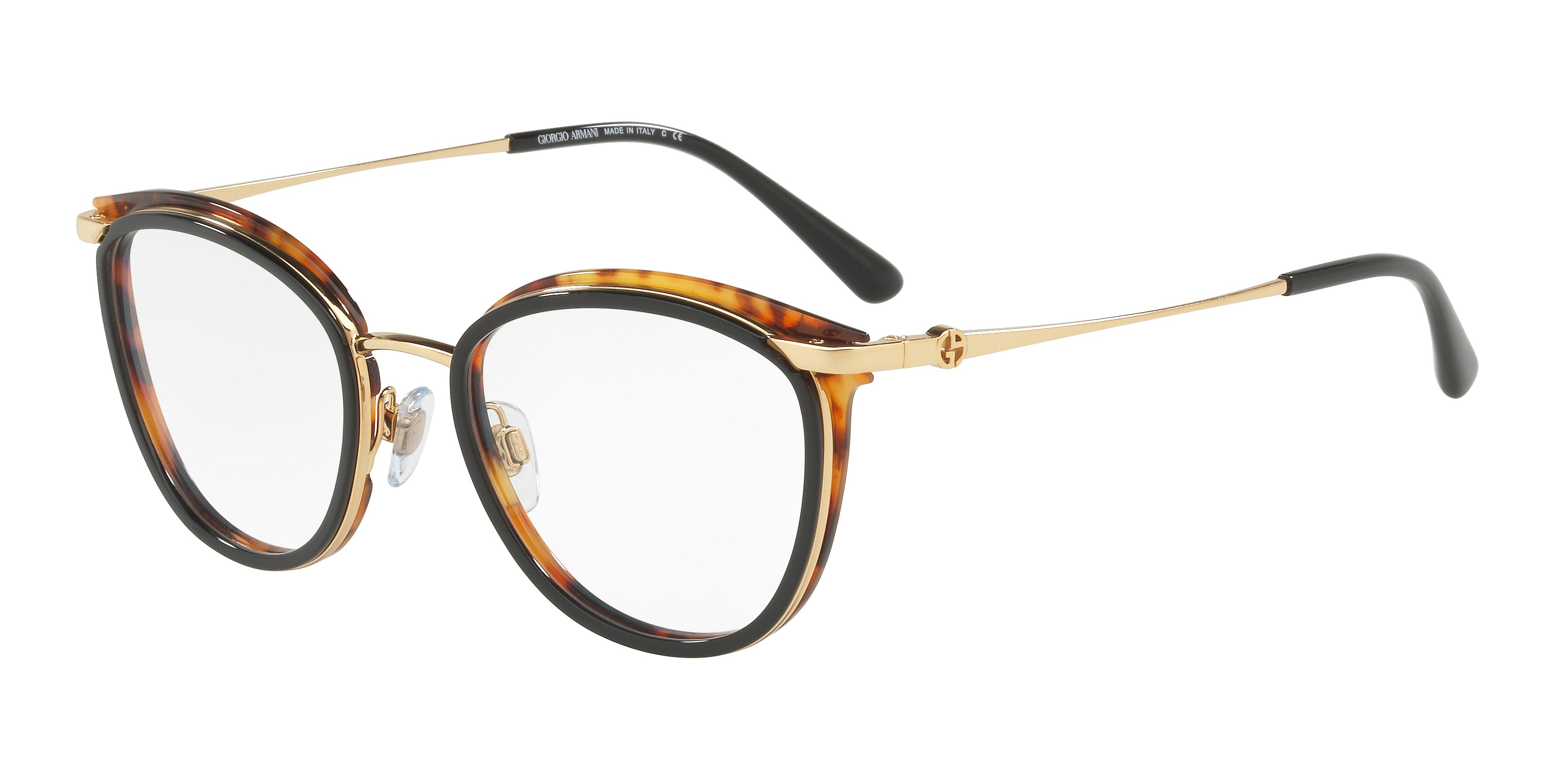 Giorgio Armani AR5074 Phantos Eyeglasses  3021-Gold Black-Yellow Havana 52-140-19 - Color Map Gold