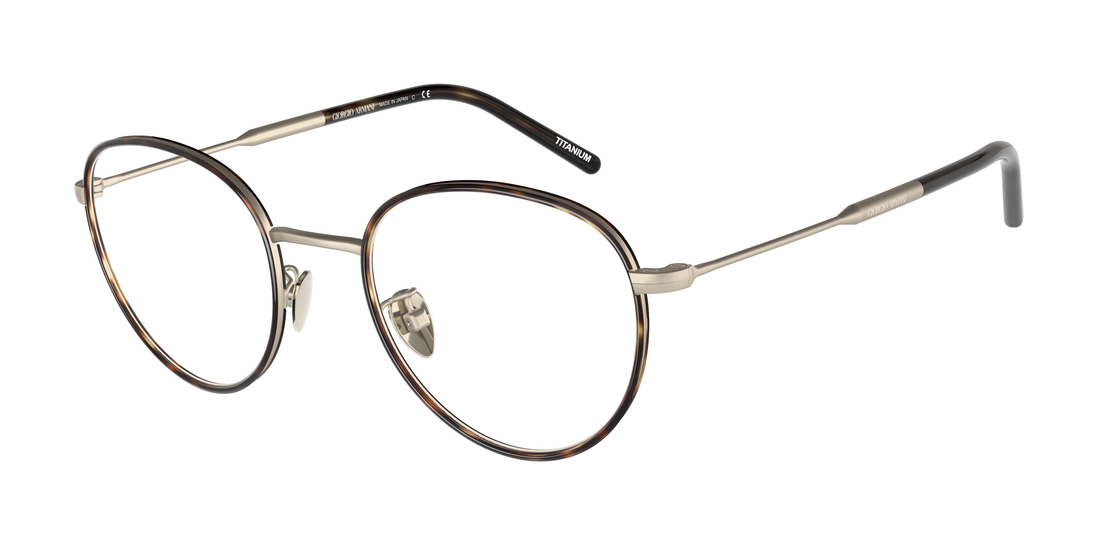 Giorgio Armani AR5114T Round Eyeglasses  3336-Matte Pale Gold 50-145-22 - Color Map Gold