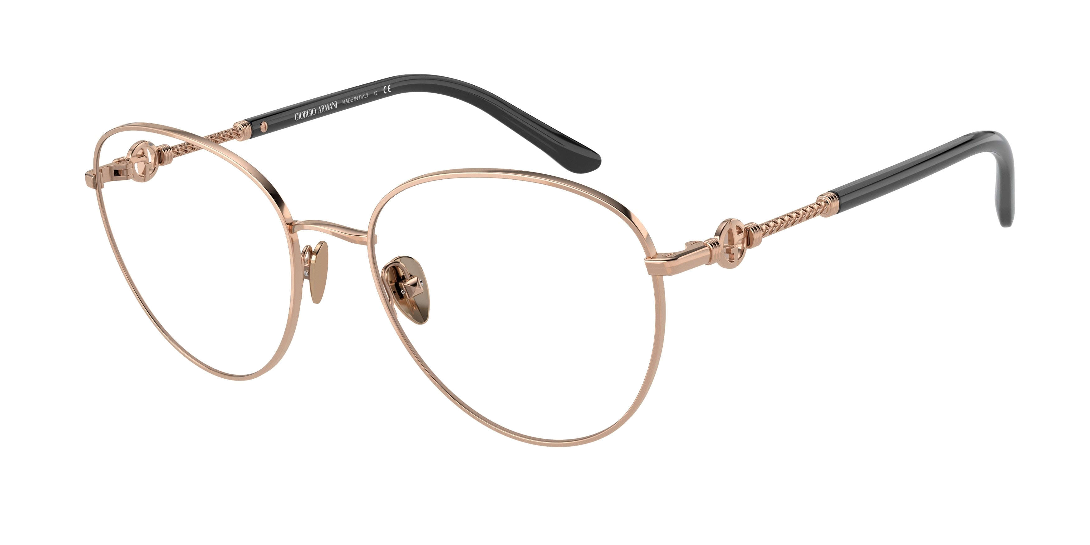 Giorgio Armani AR5121 Oval Eyeglasses  3011-Rose Gold 54-140-18 - Color Map Gold