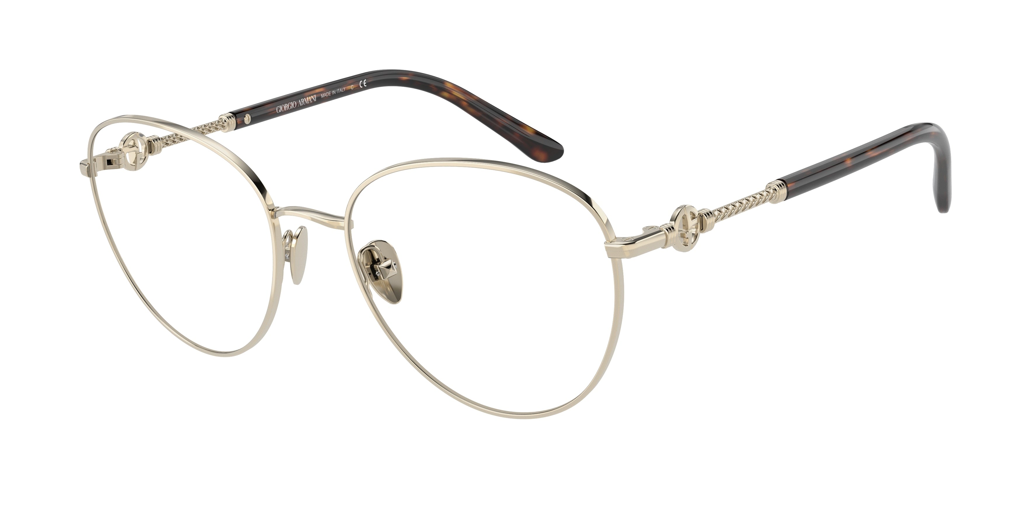 Giorgio Armani AR5121 Oval Eyeglasses  3013-Pale Gold 52-140-18 - Color Map Gold