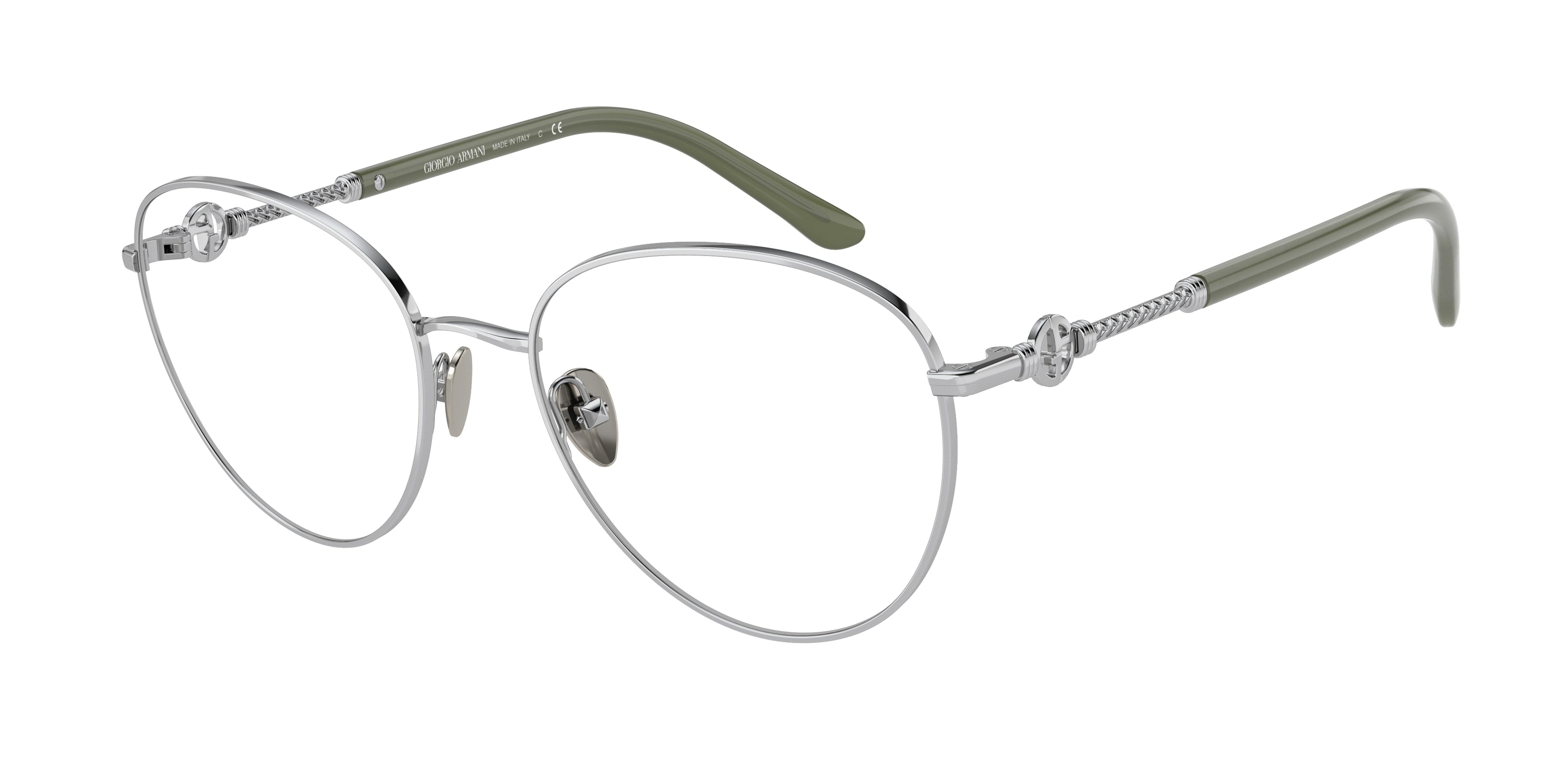 Giorgio Armani AR5121 Oval Eyeglasses  3015-Silver 54-140-18 - Color Map Silver