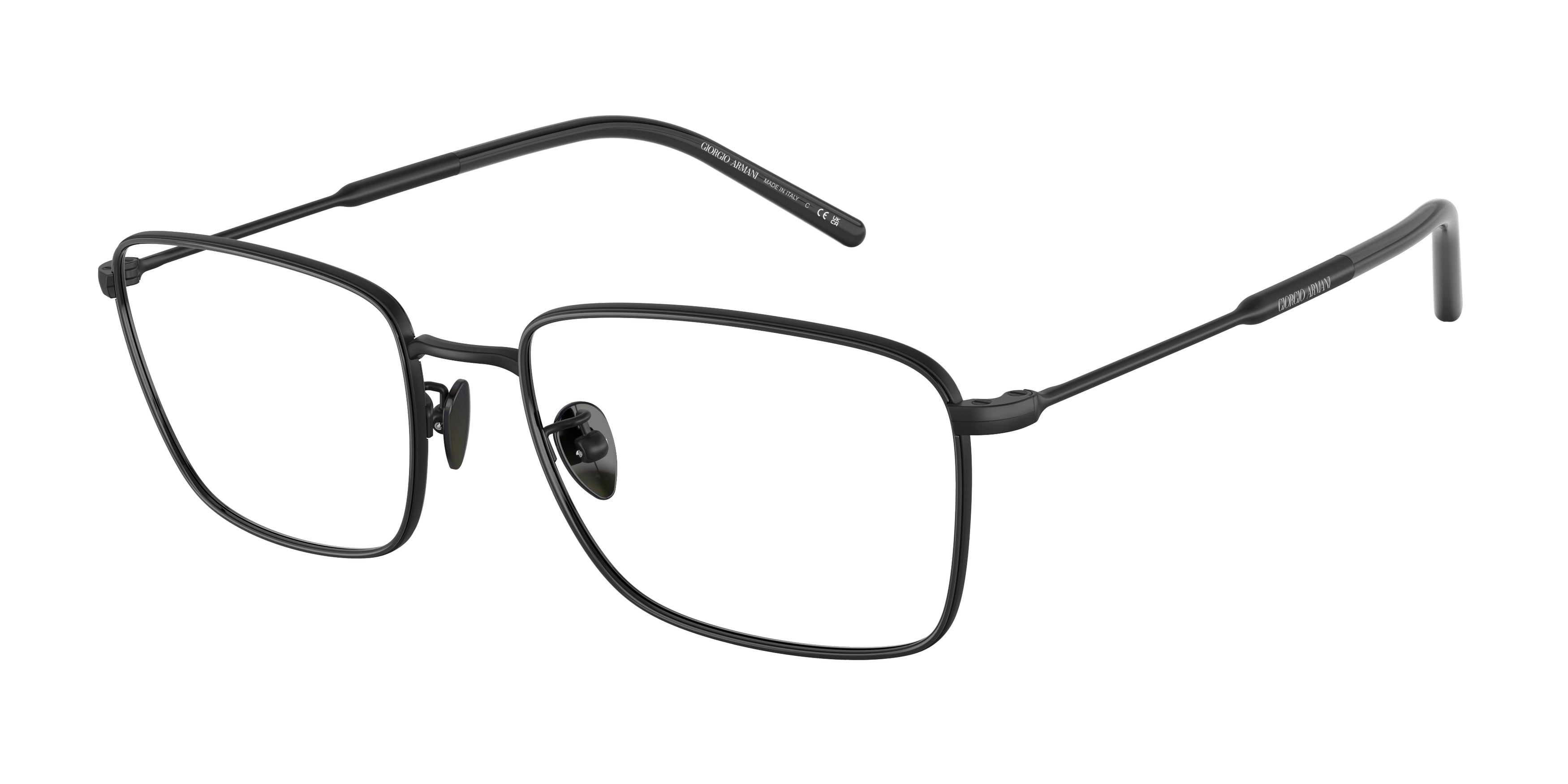 Giorgio Armani AR5127J Rectangle Eyeglasses  3001-Matte/Shiny Black 56-145-19 - Color Map Black