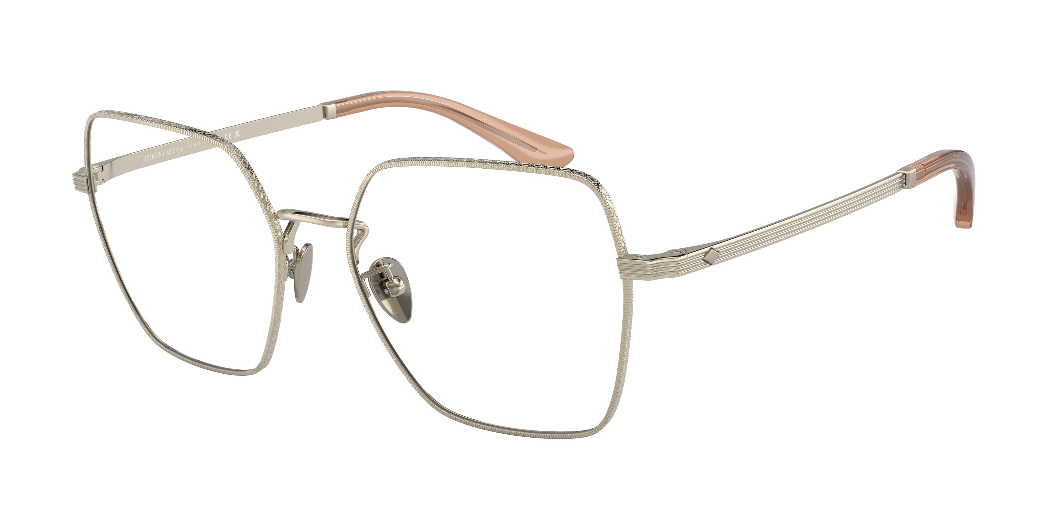 Giorgio Armani AR5129 Square Eyeglasses  3013-Pale Gold 54-140-17 - Color Map Gold