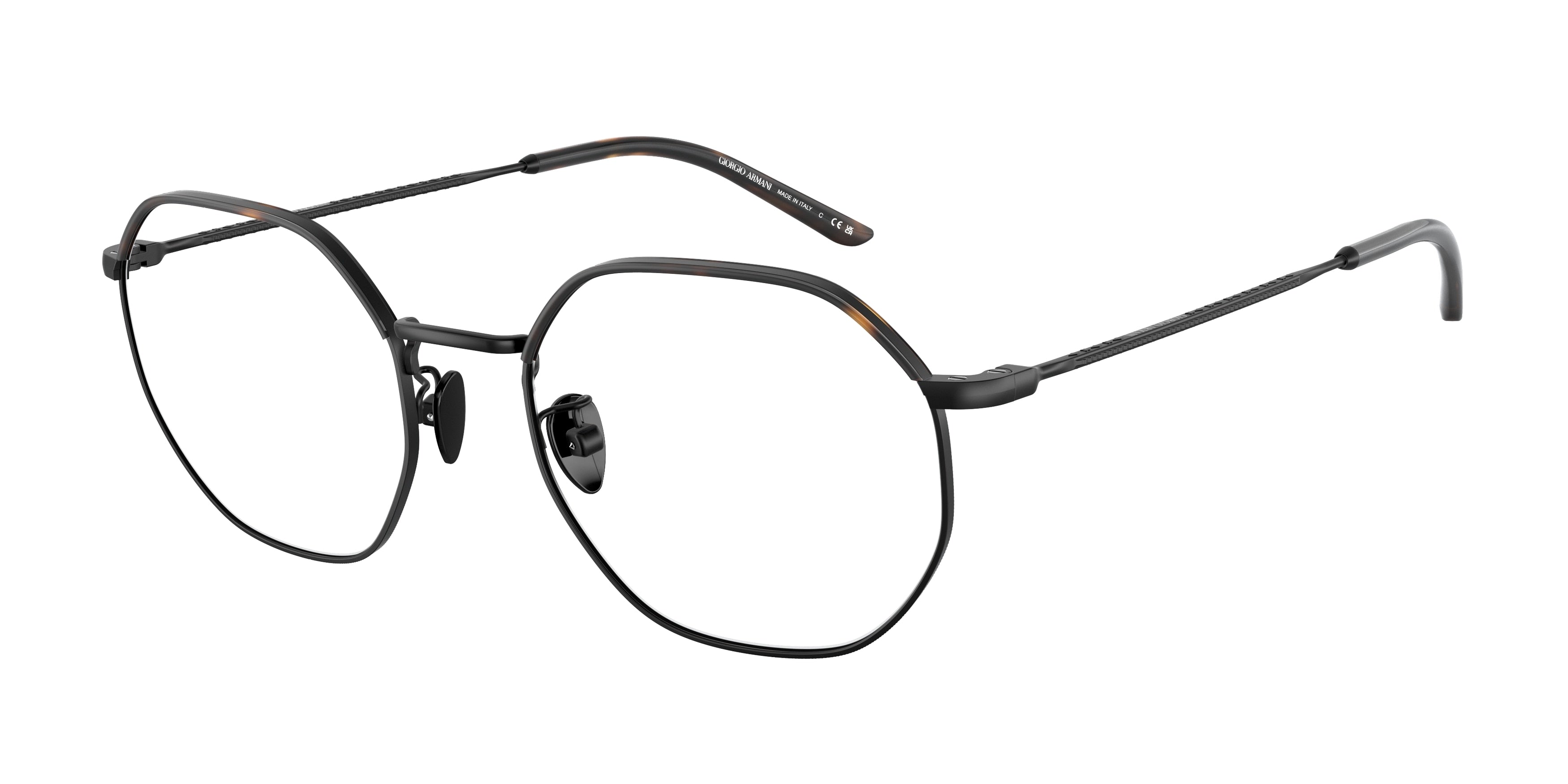 Giorgio Armani AR5130J Square Eyeglasses  3001-Matte Black/Havana 54-145-20 - Color Map Black