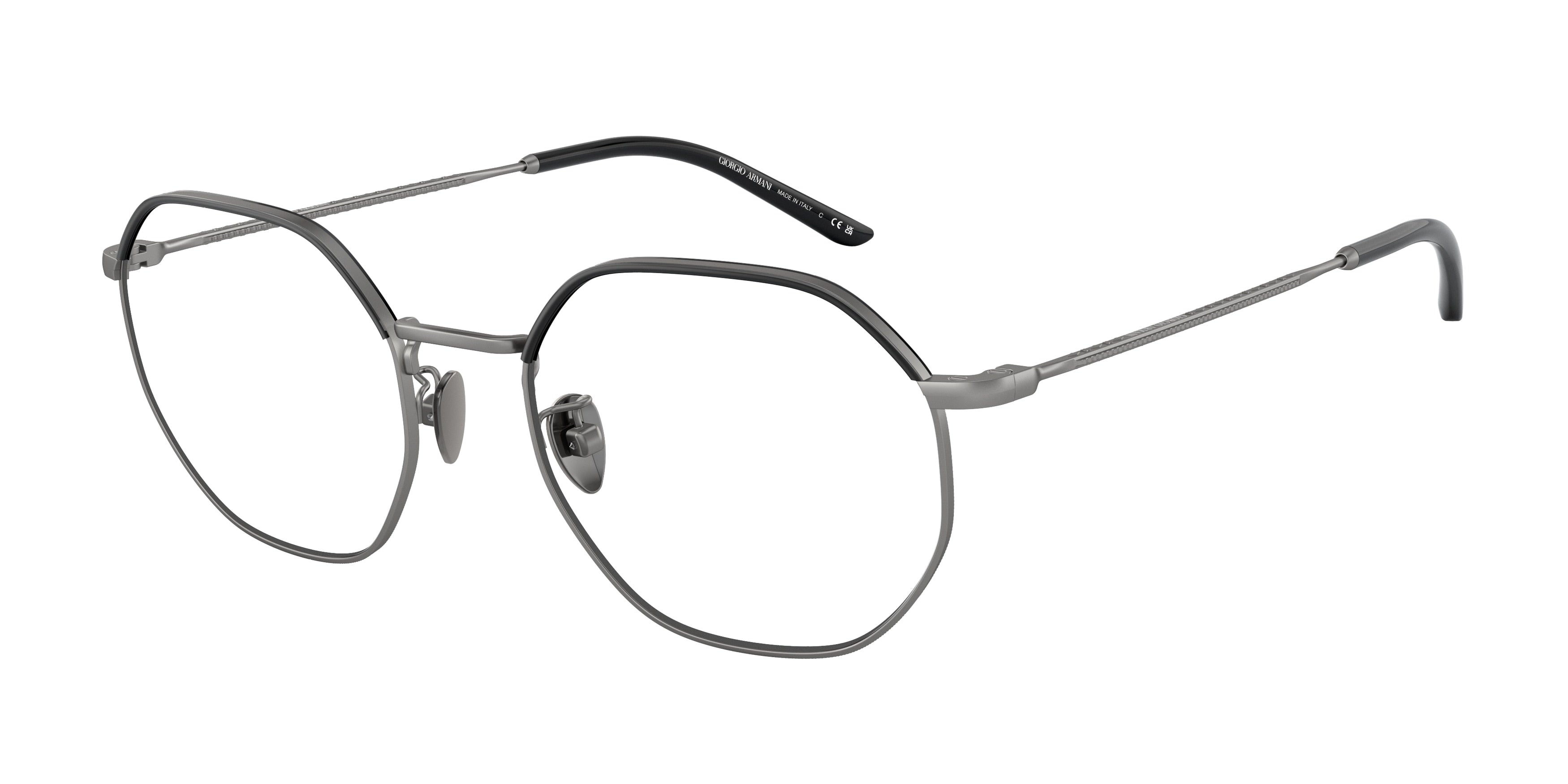 Giorgio Armani AR5130J Square Eyeglasses  3003-Matte Gunmetal/Black 52-145-20 - Color Map Grey