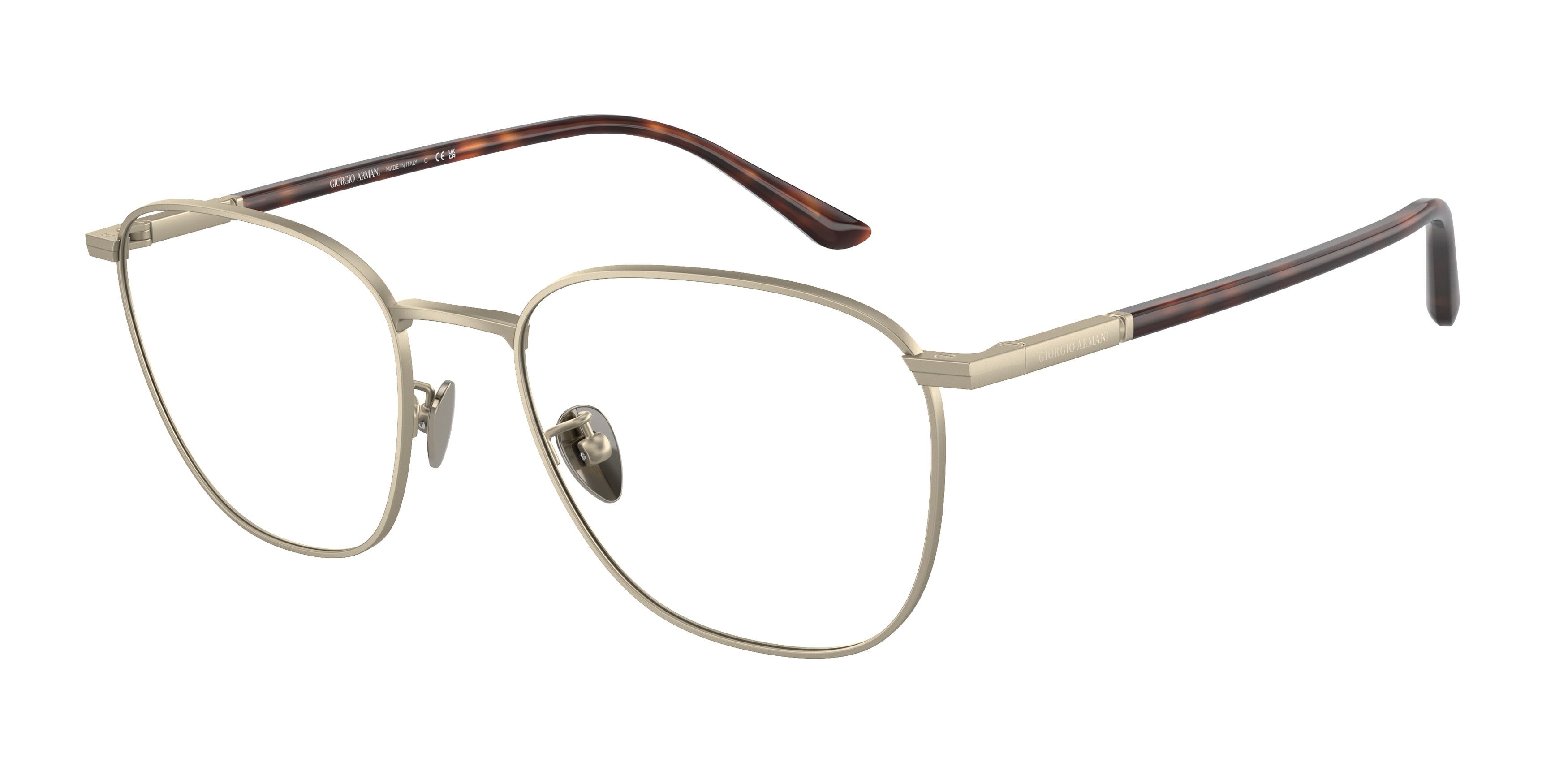 Giorgio Armani AR5132 Square Eyeglasses  3002-Matte Pale Gold 52-145-19 - Color Map Gold