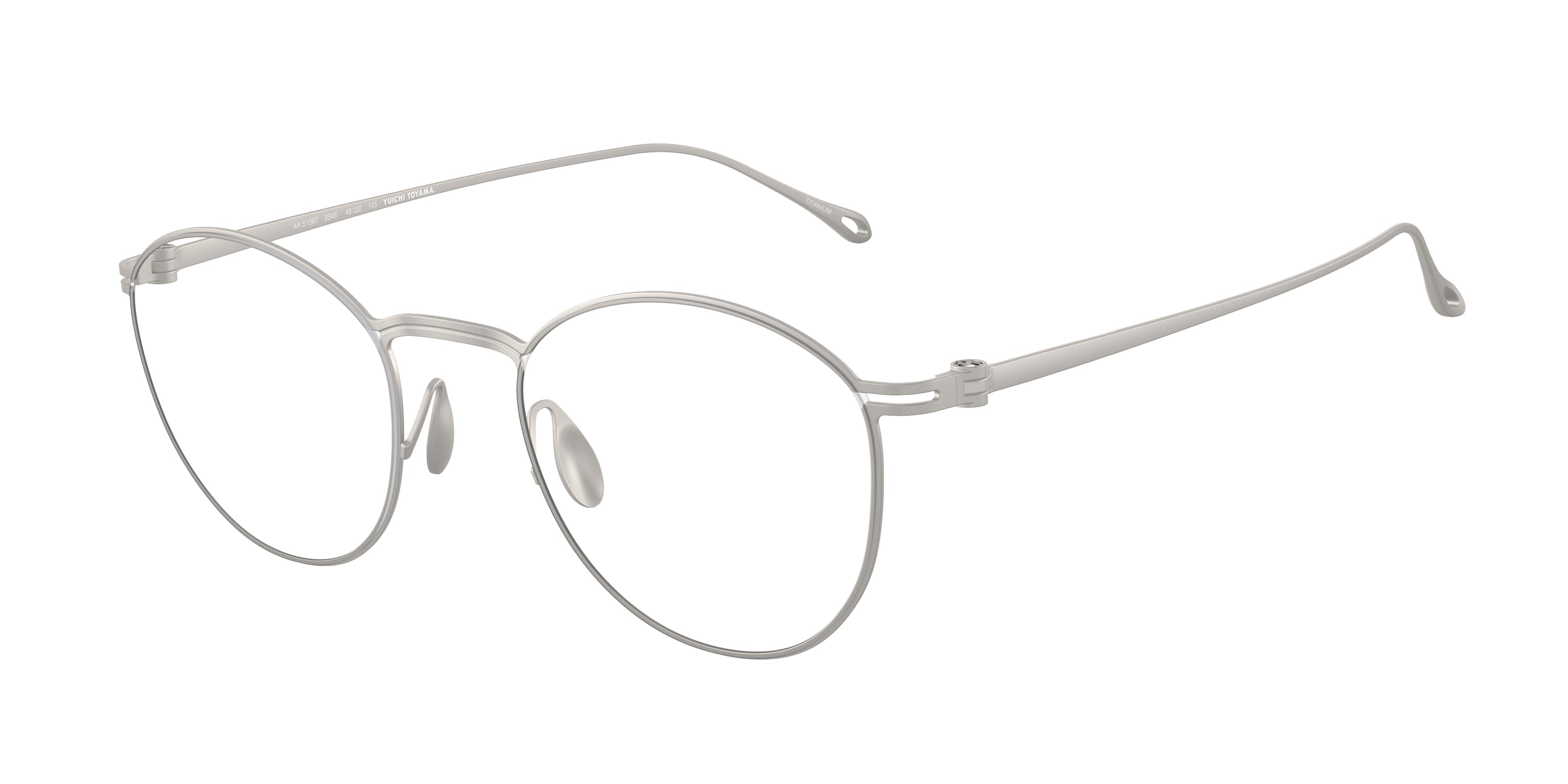 Giorgio Armani AR5136T Phantos Eyeglasses  3346-Matte Silver 47-145-21 - Color Map Silver