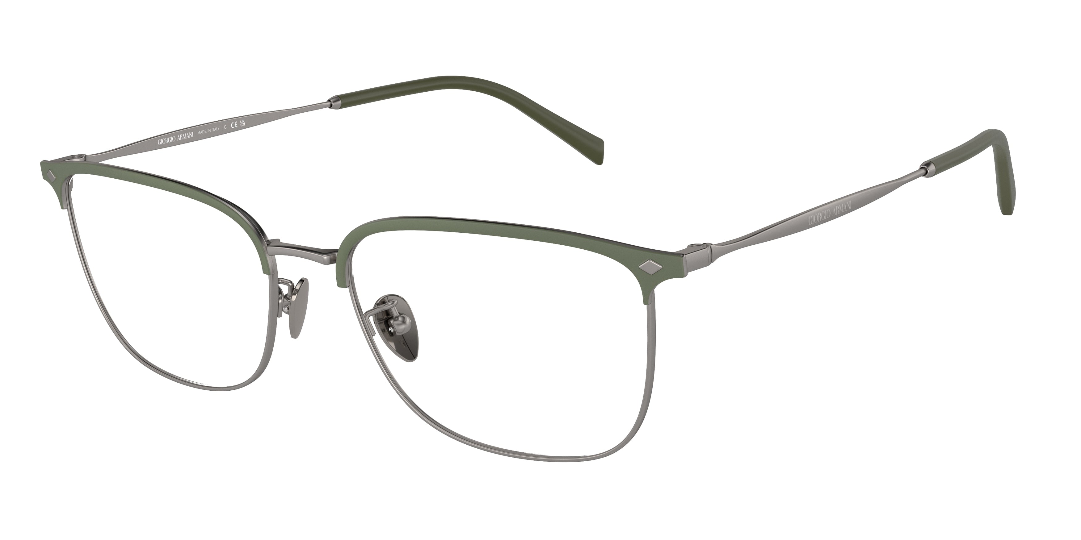 Giorgio Armani AR5143 Rectangle Eyeglasses  3376-Matte Gunmetal 57-150-18 - Color Map Grey