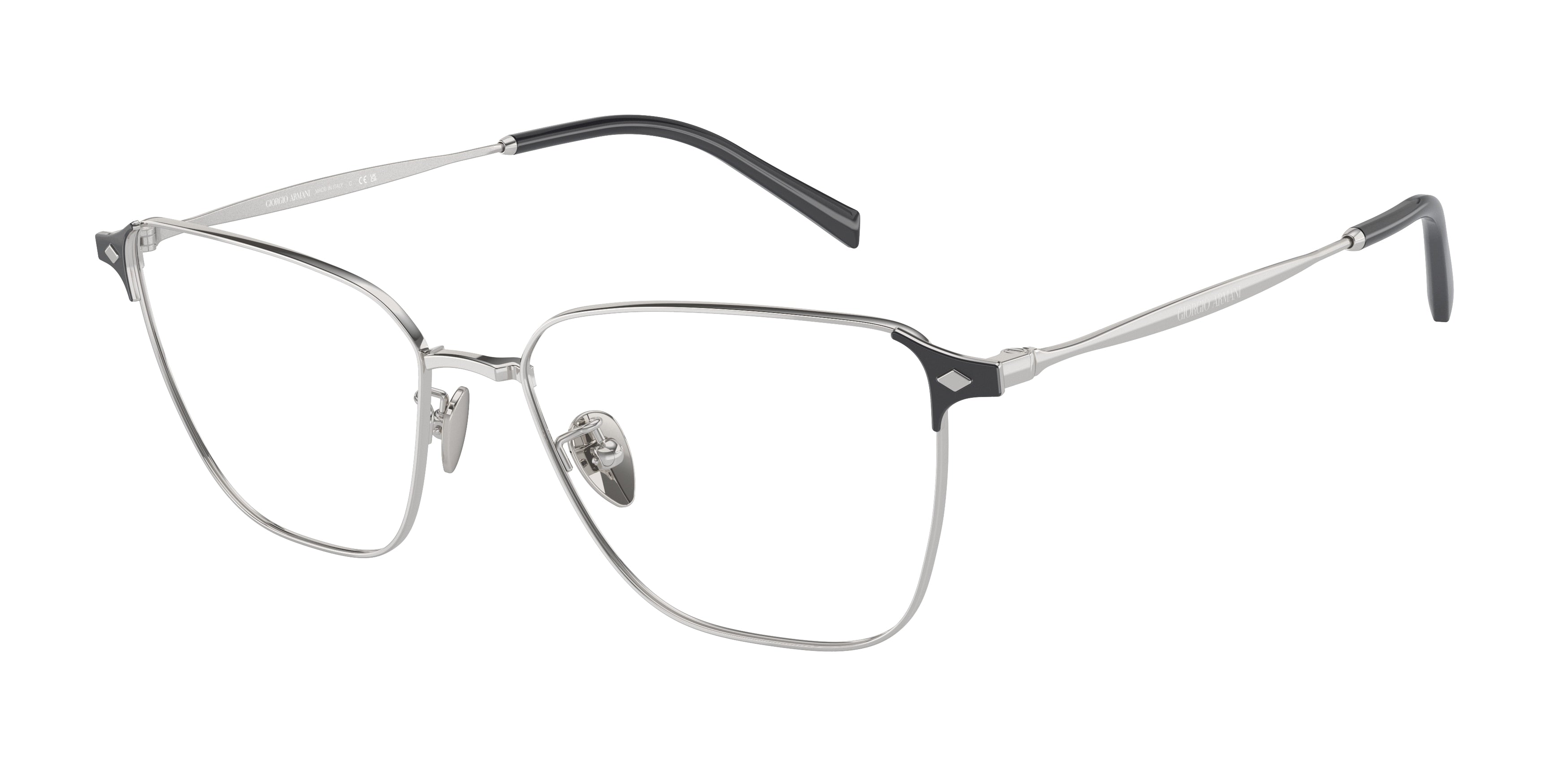 Giorgio Armani AR5144 Pillow Eyeglasses  3015-Silver 55-140-16 - Color Map Silver