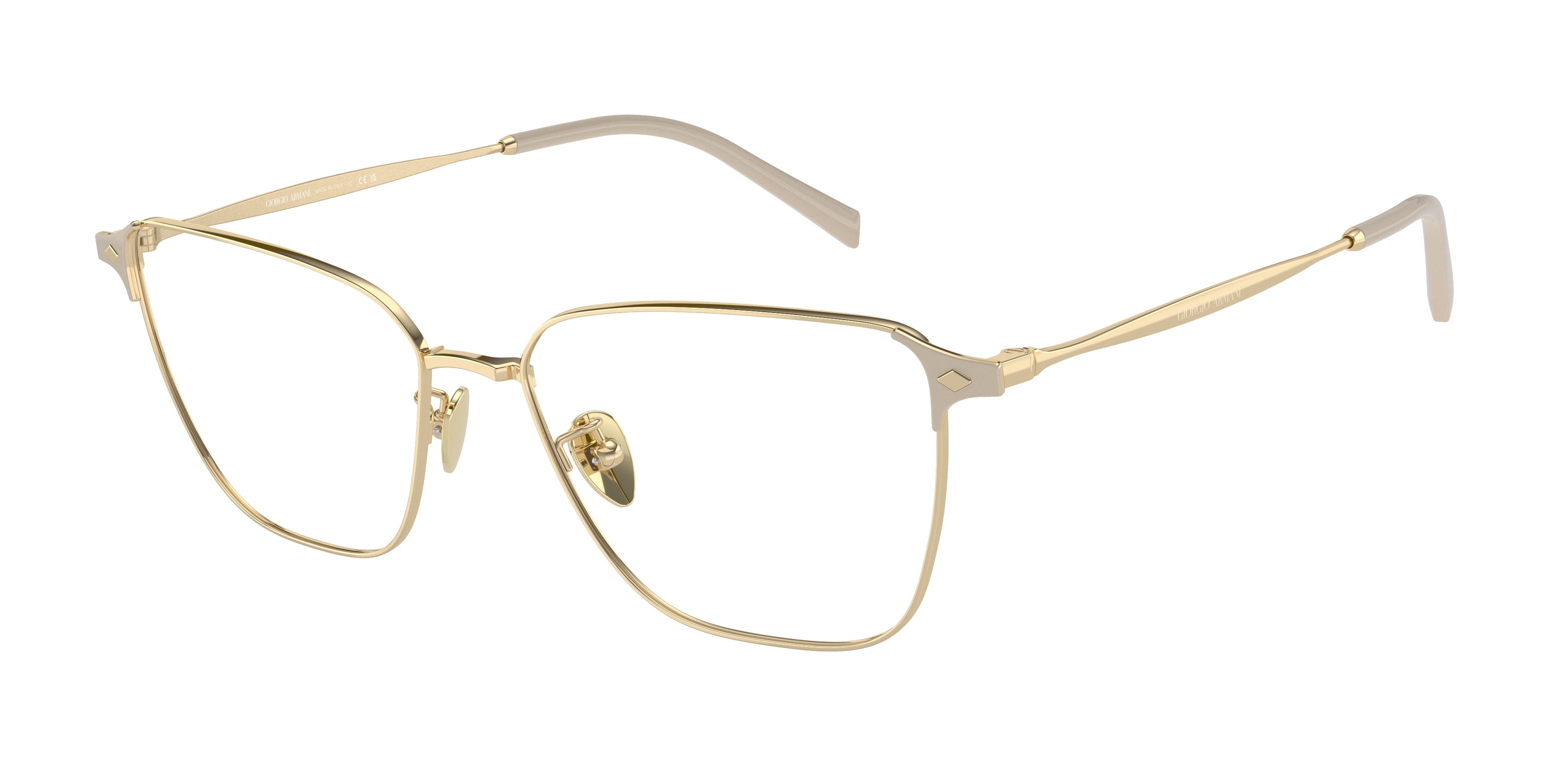 Giorgio Armani AR5144 Pillow Eyeglasses  3377-Pale Gold 55-140-16 - Color Map Gold