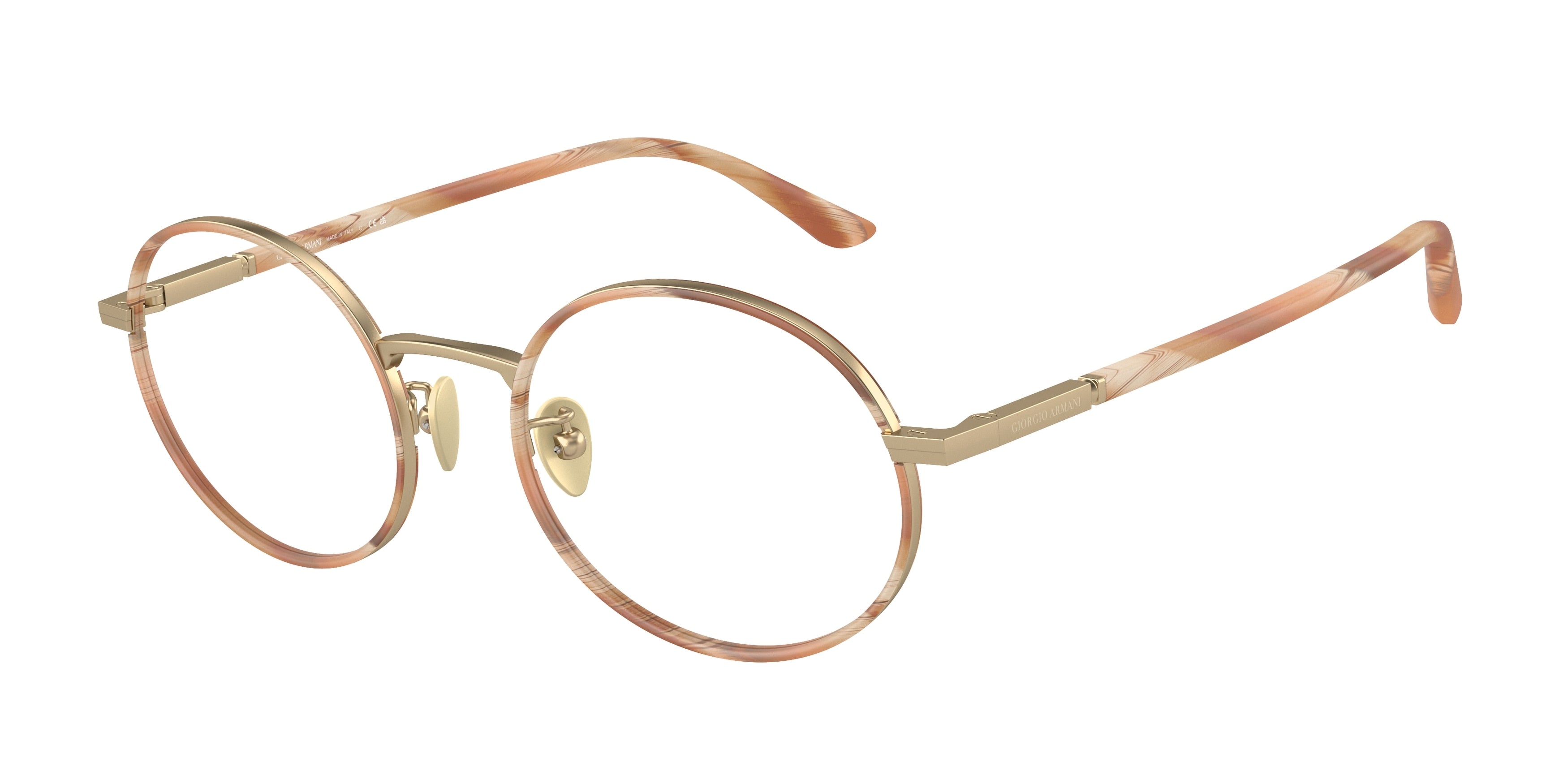 Giorgio Armani AR5145J Oval Eyeglasses  3002-Matte Pale Gold 50-145-20 - Color Map Gold