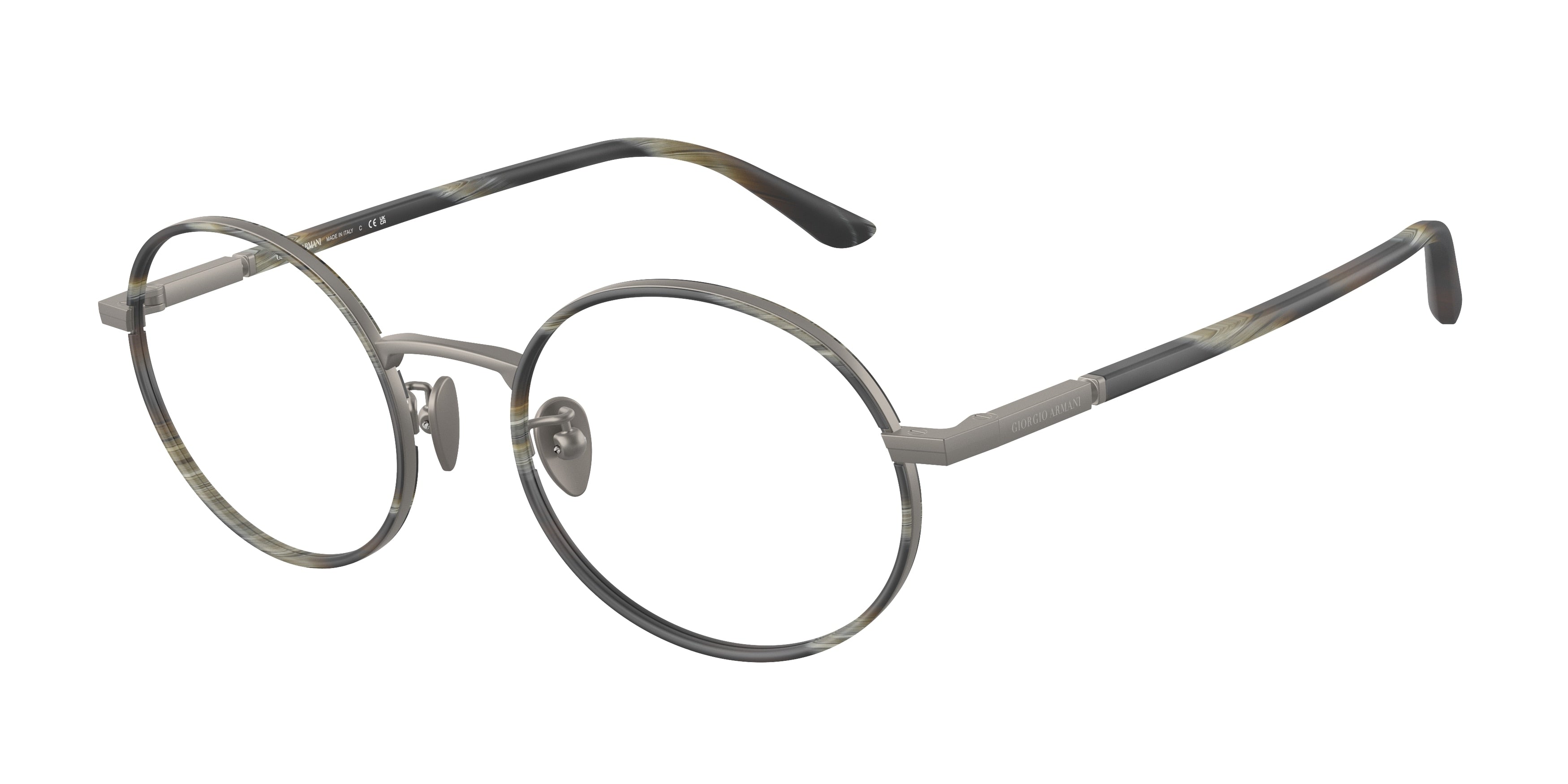 Giorgio Armani AR5145J Oval Eyeglasses  3003-Matte Gunmetal 50-145-20 - Color Map Grey