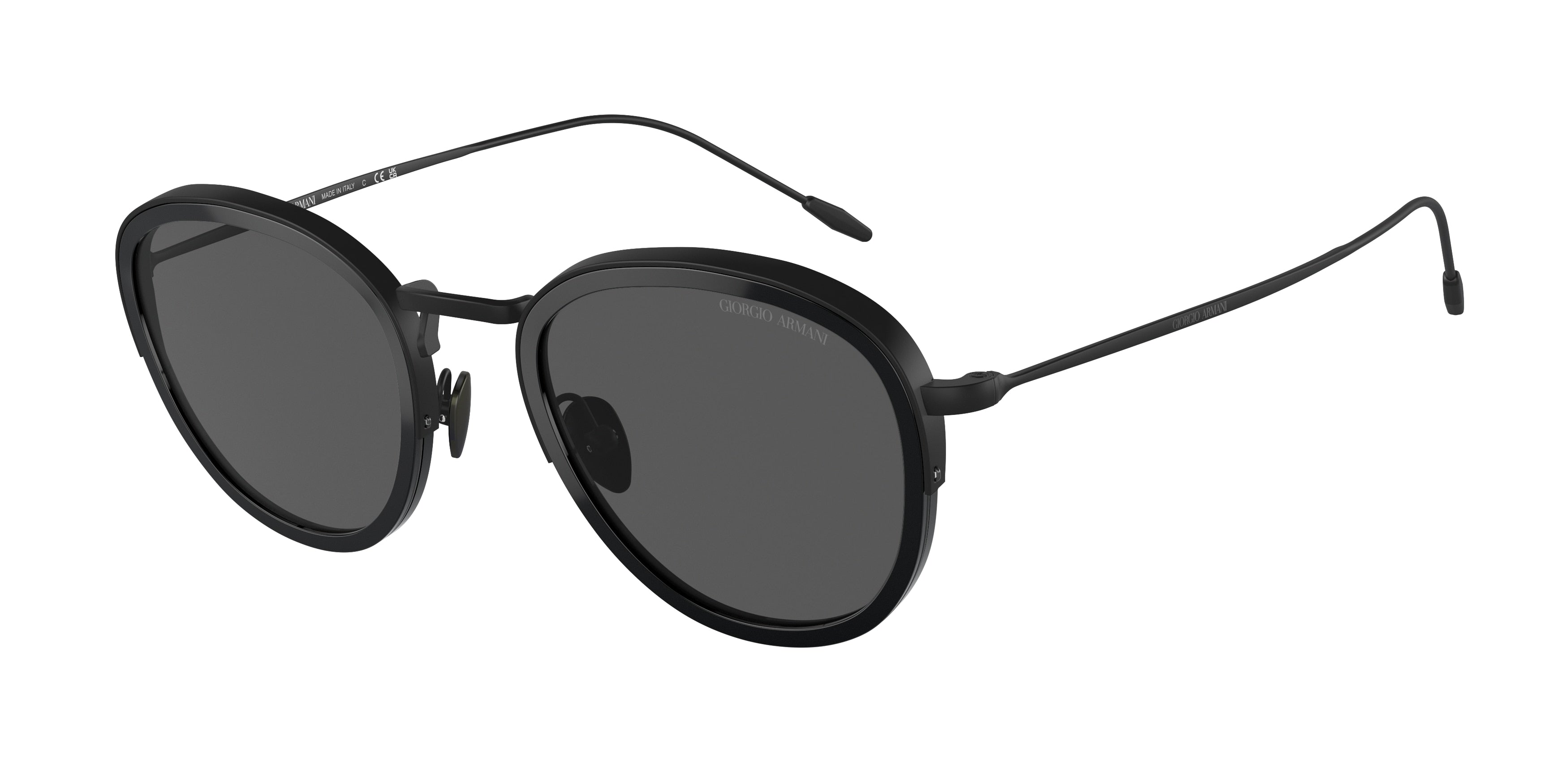 Giorgio Armani AR6068 Round Sunglasses  300187-Black 50-150-22 - Color Map Black