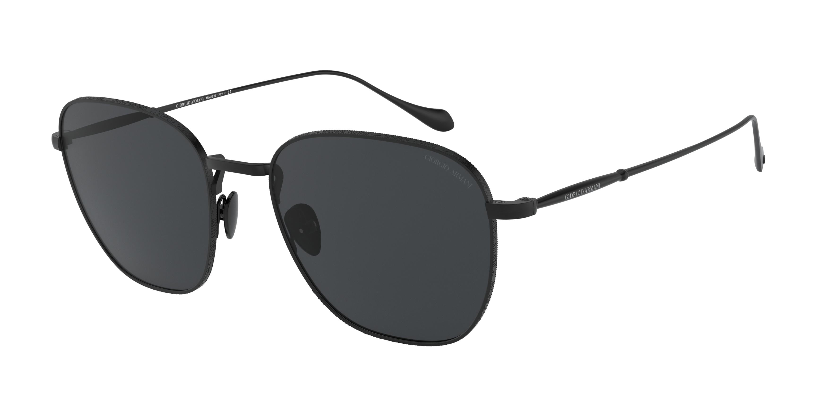 Giorgio Armani AR6096 Square Sunglasses  300161-Matte Black 54-145-19 - Color Map Black