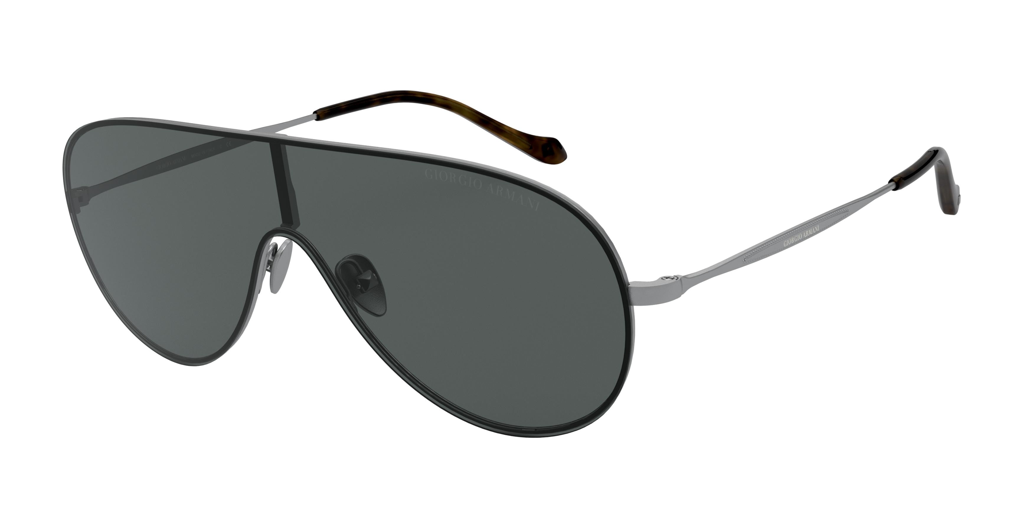 Giorgio Armani AR6108 Pilot Sunglasses  300387-Matte Gunmetal 33-145-133 - Color Map Grey