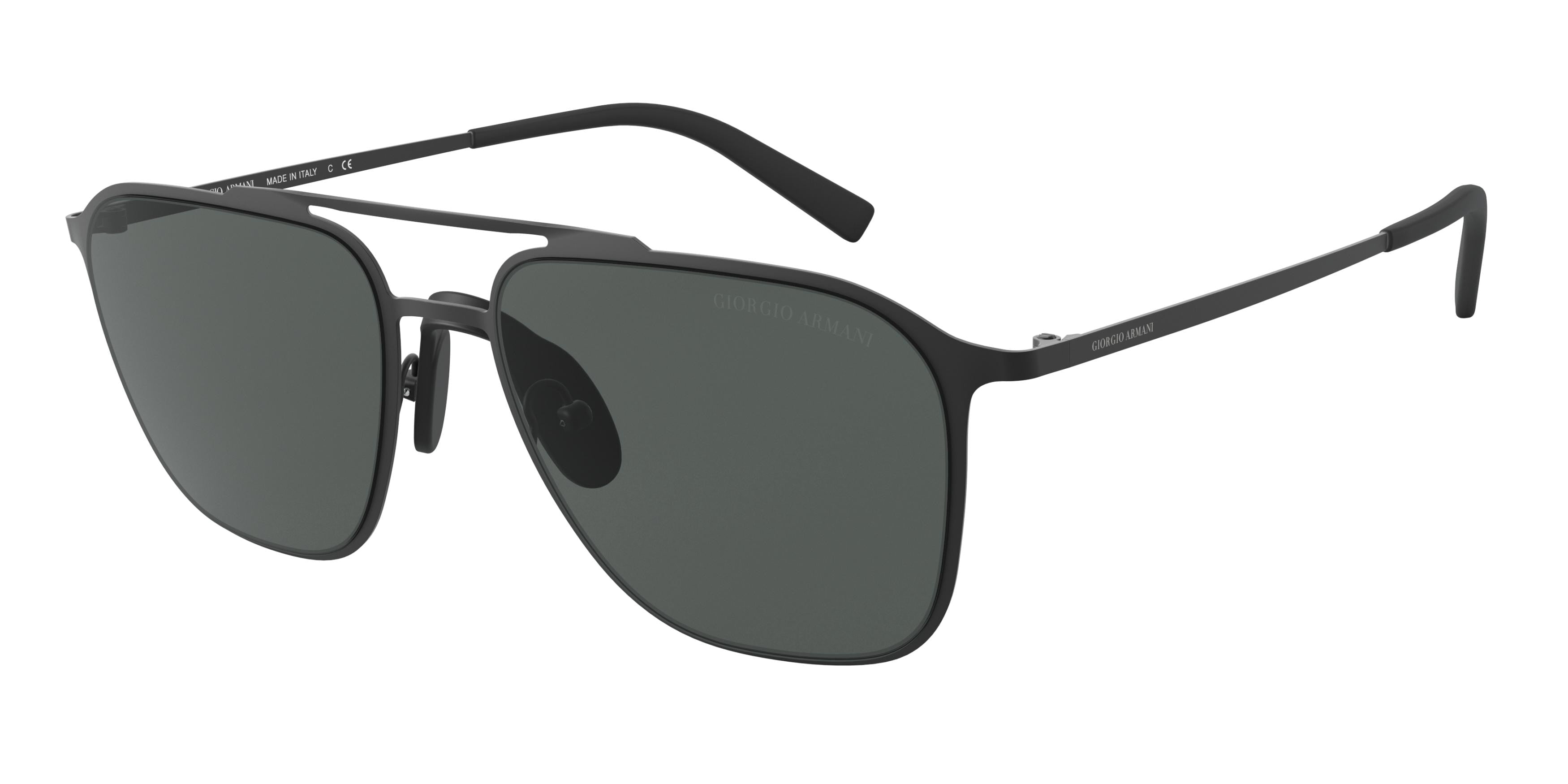 Giorgio Armani AR6110 Square Sunglasses  300187-Matte Black 58-145-18 - Color Map Black