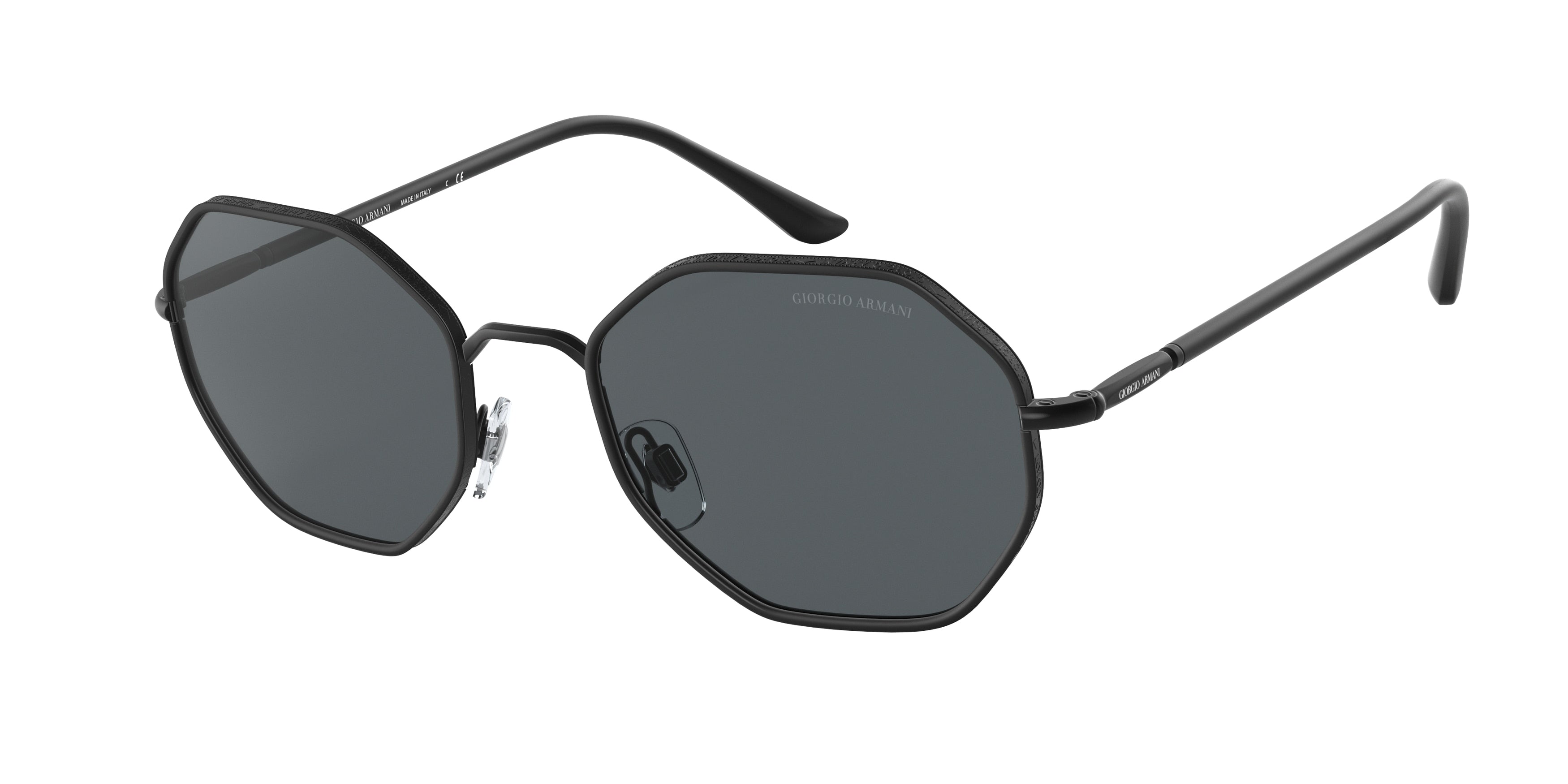 Giorgio Armani AR6112J Rectangle Sunglasses  300187-Matte Black 54-145-21 - Color Map Black