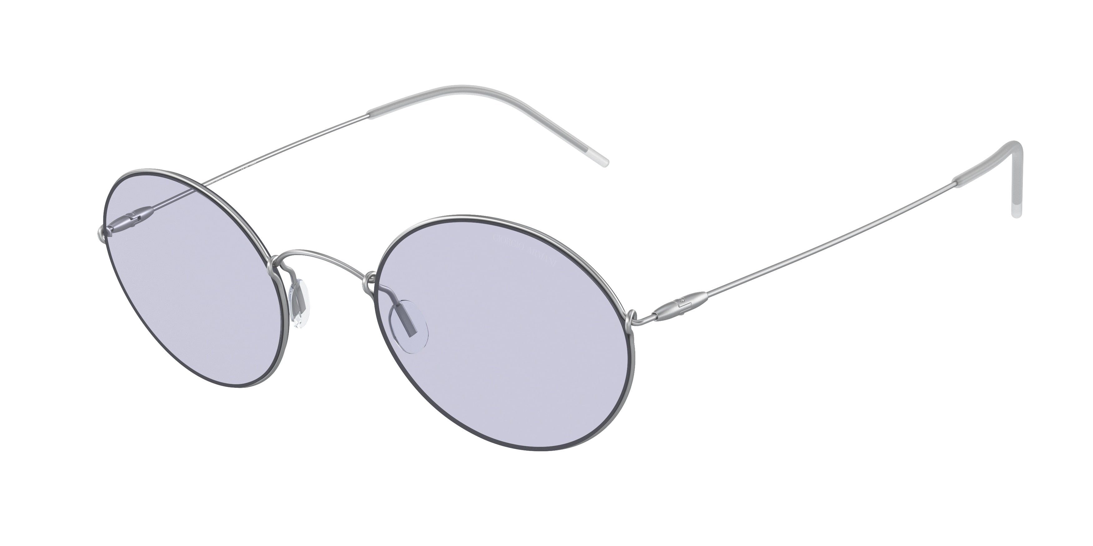 Giorgio Armani AR6115T Oval Sunglasses  30451A-Silver 49-145-22 - Color Map Silver