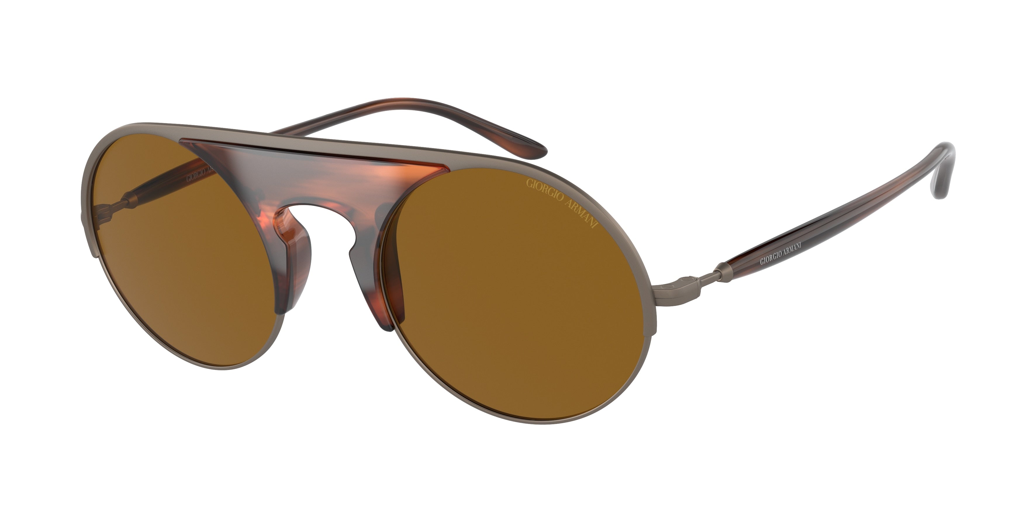 Giorgio Armani AR6128 Round Sunglasses  300633-Matte Bronze 51-145-24 - Color Map Copper