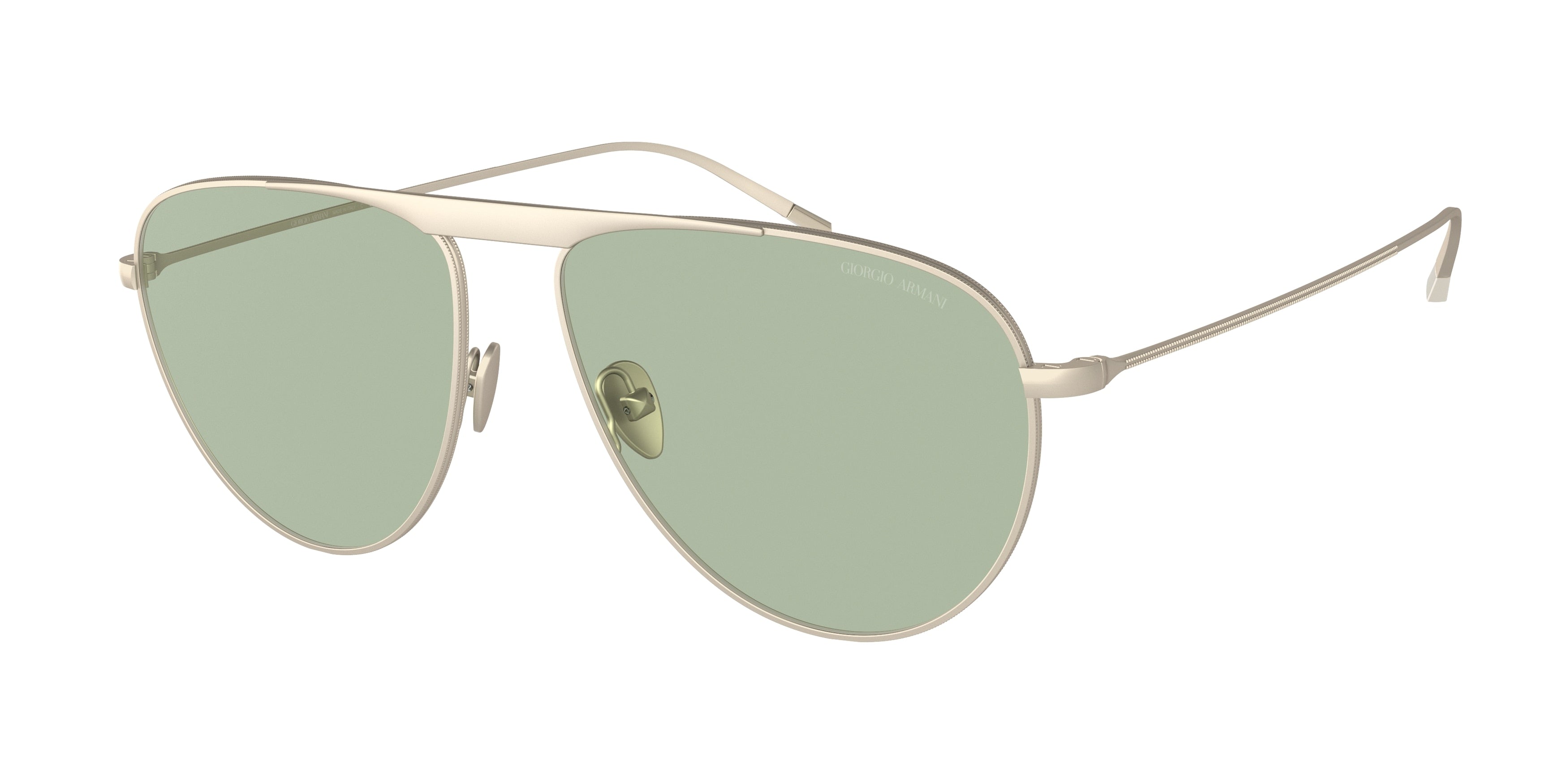 Giorgio Armani AR6131 Pilot Sunglasses  3002/2-Matte Pale Gold 58-145-15 - Color Map Gold