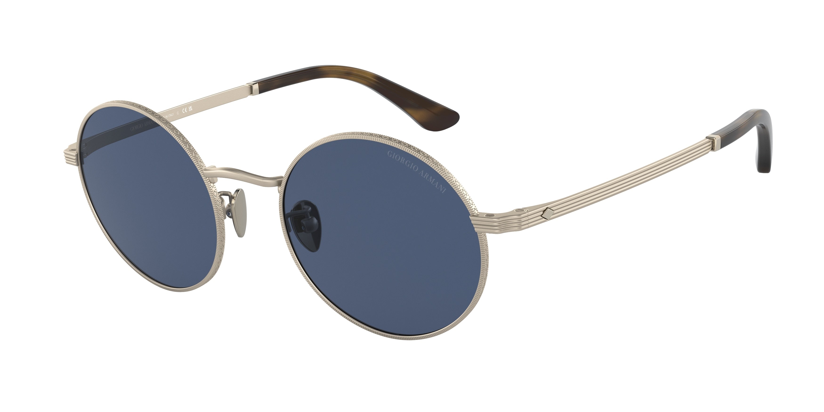 Giorgio Armani AR6140 Round Sunglasses  300280-Matte Pale Gold 50-145-20 - Color Map Gold