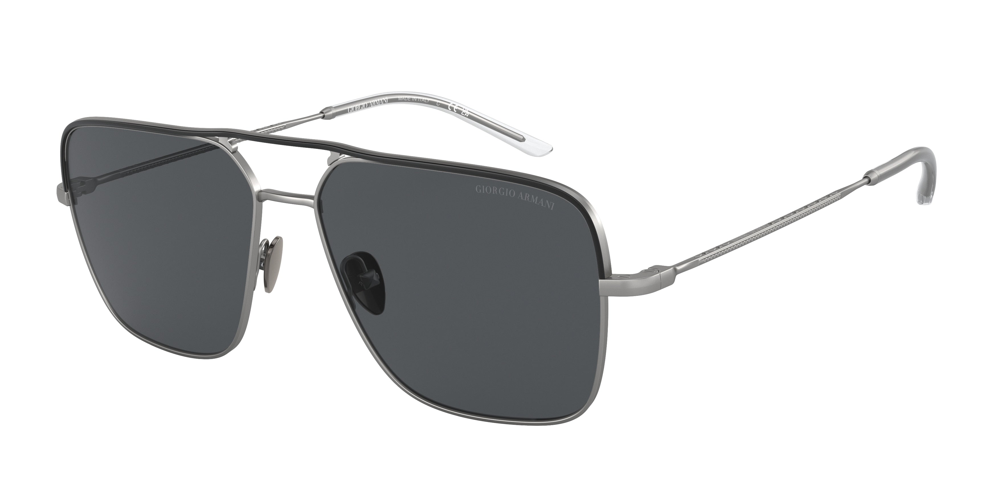 Giorgio Armani AR6142 Pillow Sunglasses  300387-Matte Gunmetal 57-145-15 - Color Map Grey