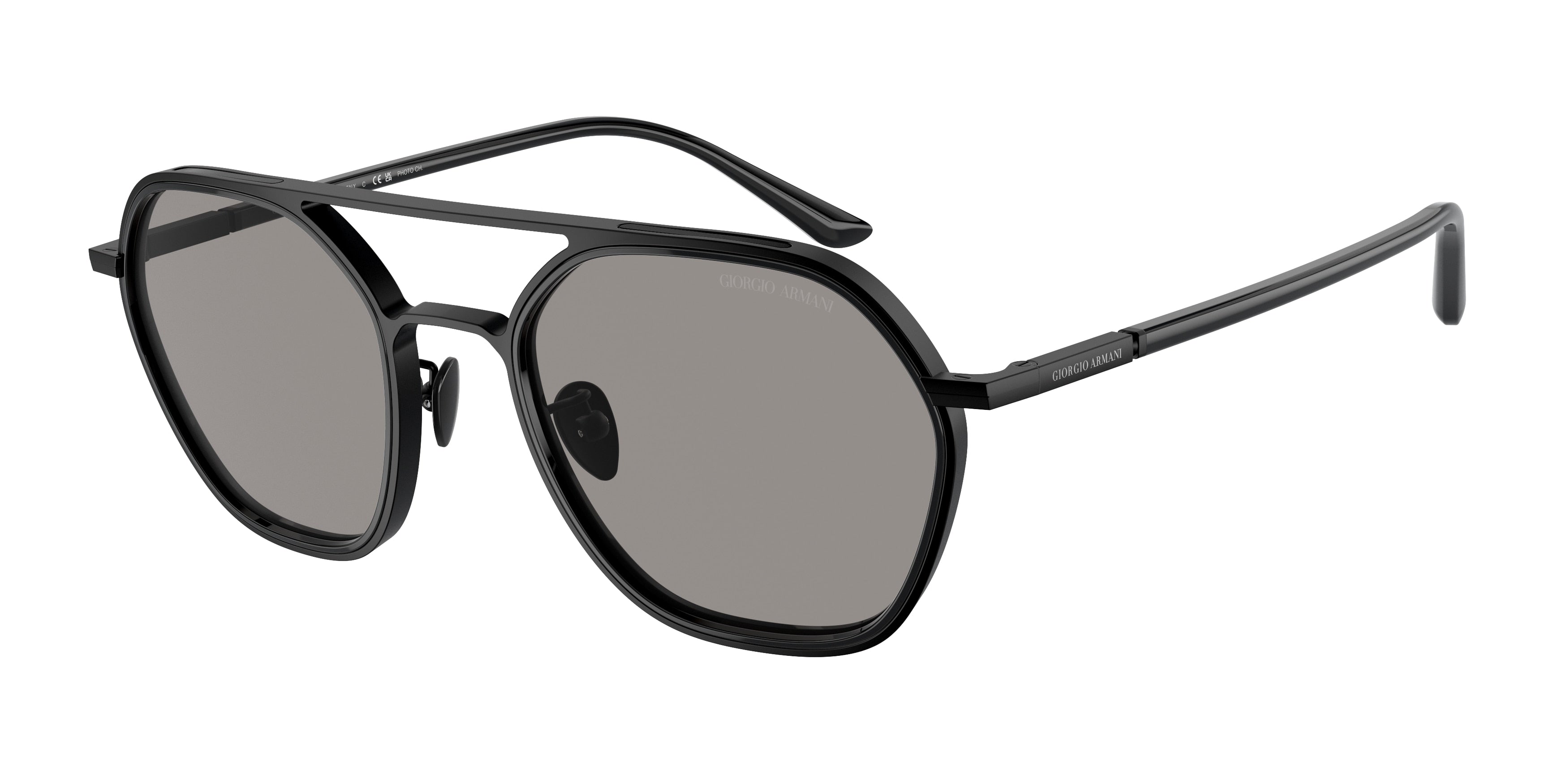 Giorgio Armani AR6145 Pillow Sunglasses  3001M3-Matte Black 53-145-21 - Color Map Black