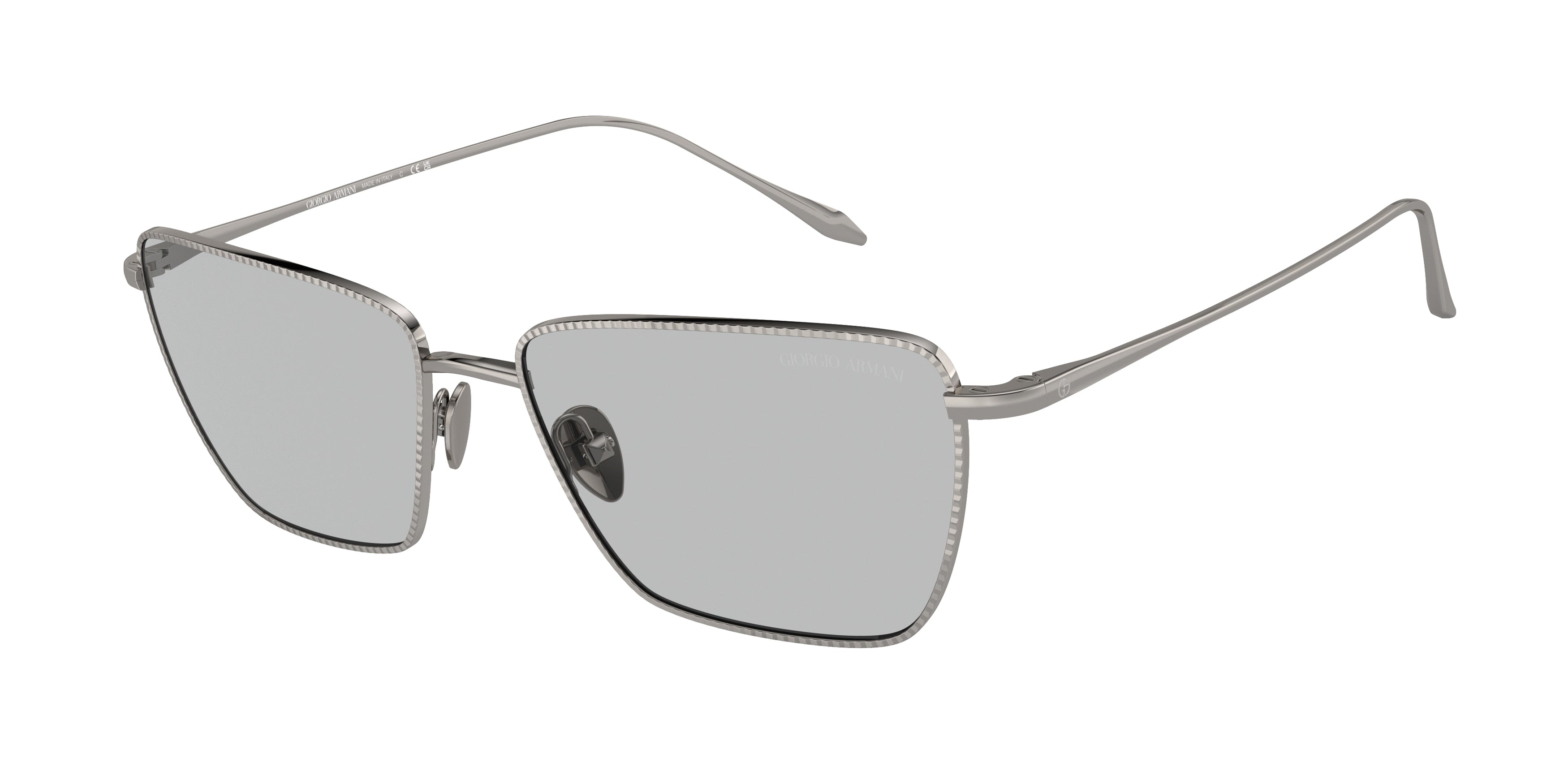 Giorgio Armani AR6153 Rectangle Sunglasses  301087-Gunmetal 56-140-16 - Color Map Grey