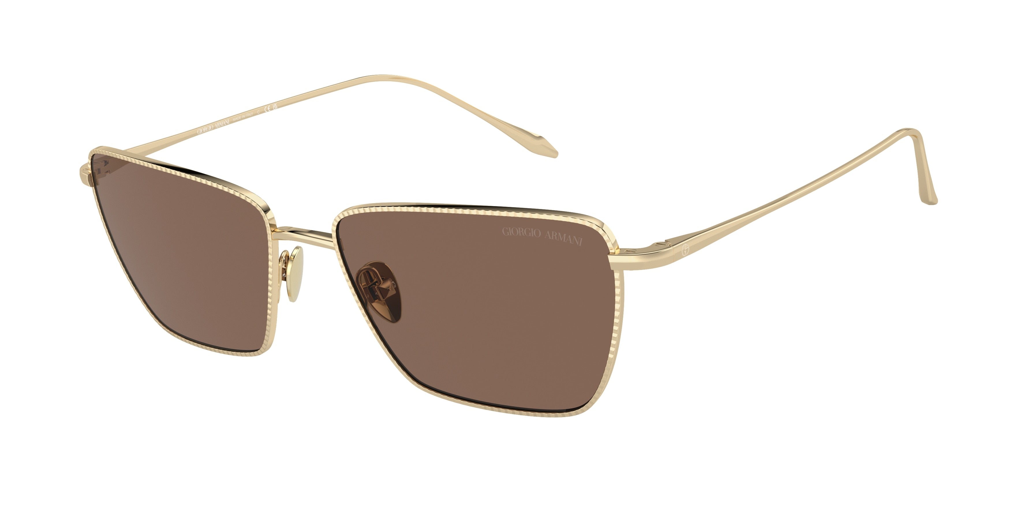 Giorgio Armani AR6153 Rectangle Sunglasses  301373-Pale Gold 56-140-16 - Color Map Gold