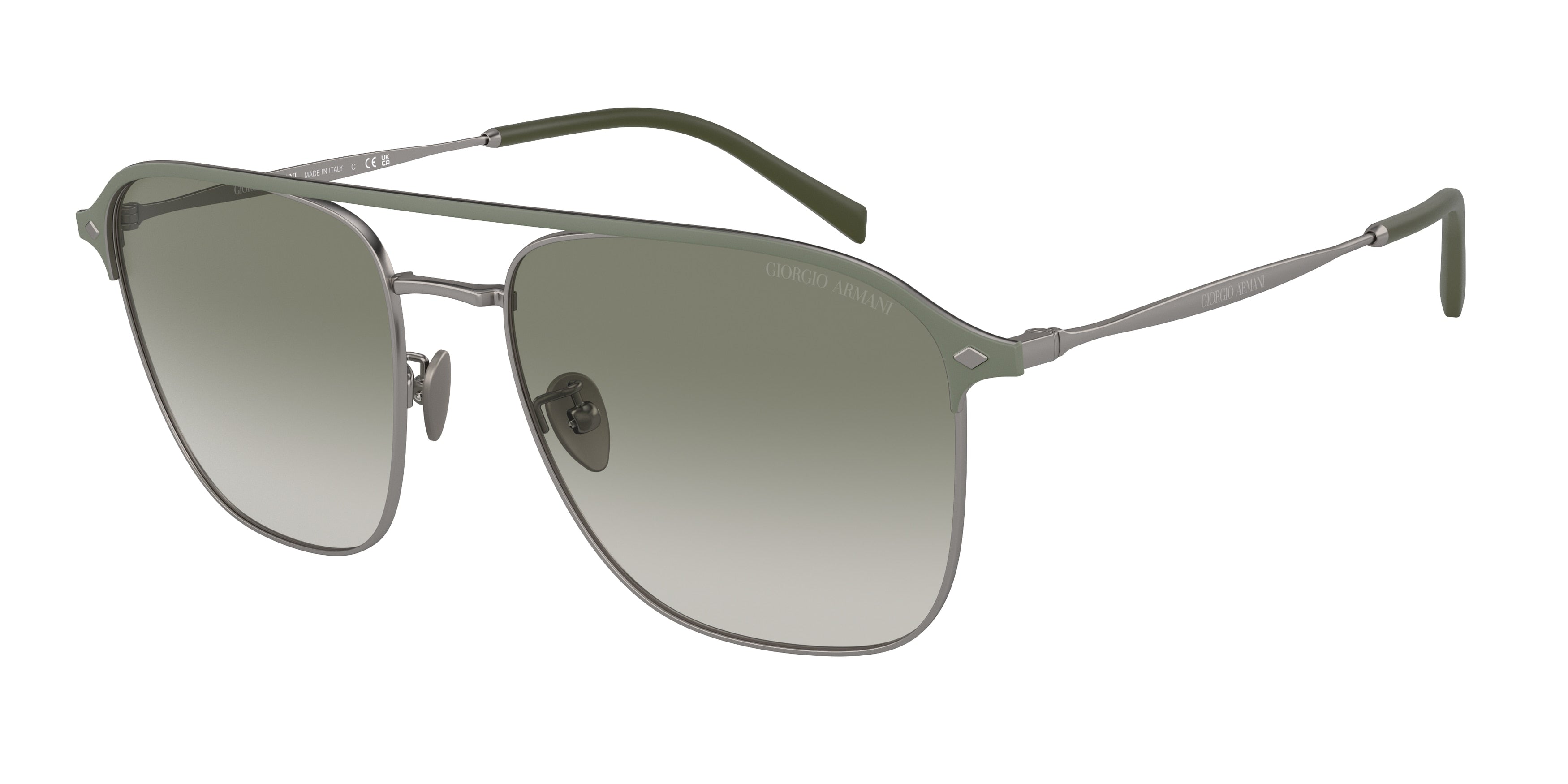 Giorgio Armani AR6154 Square Sunglasses  33768E-Matte Gunmetal 57-145-18 - Color Map Grey