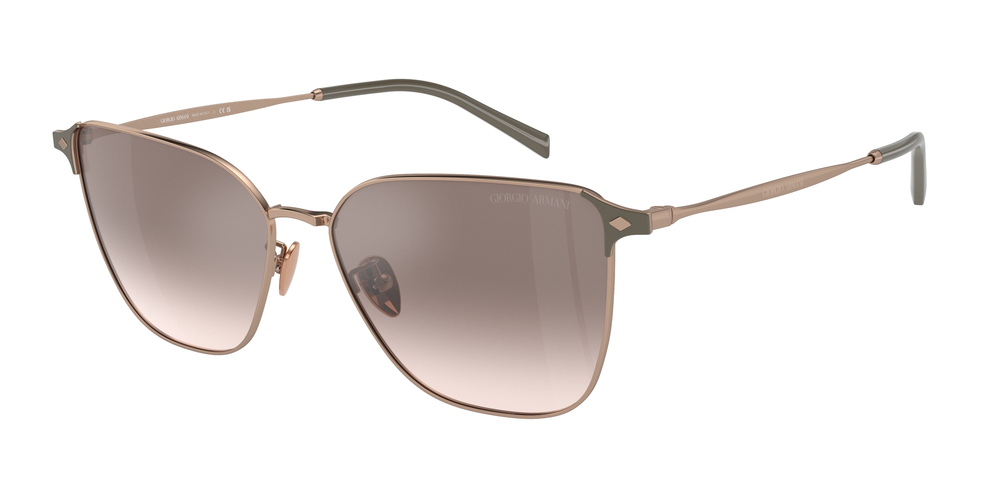 Giorgio Armani AR6155 Square Sunglasses  30118Z-Rose Gold 58-140-15 - Color Map Gold