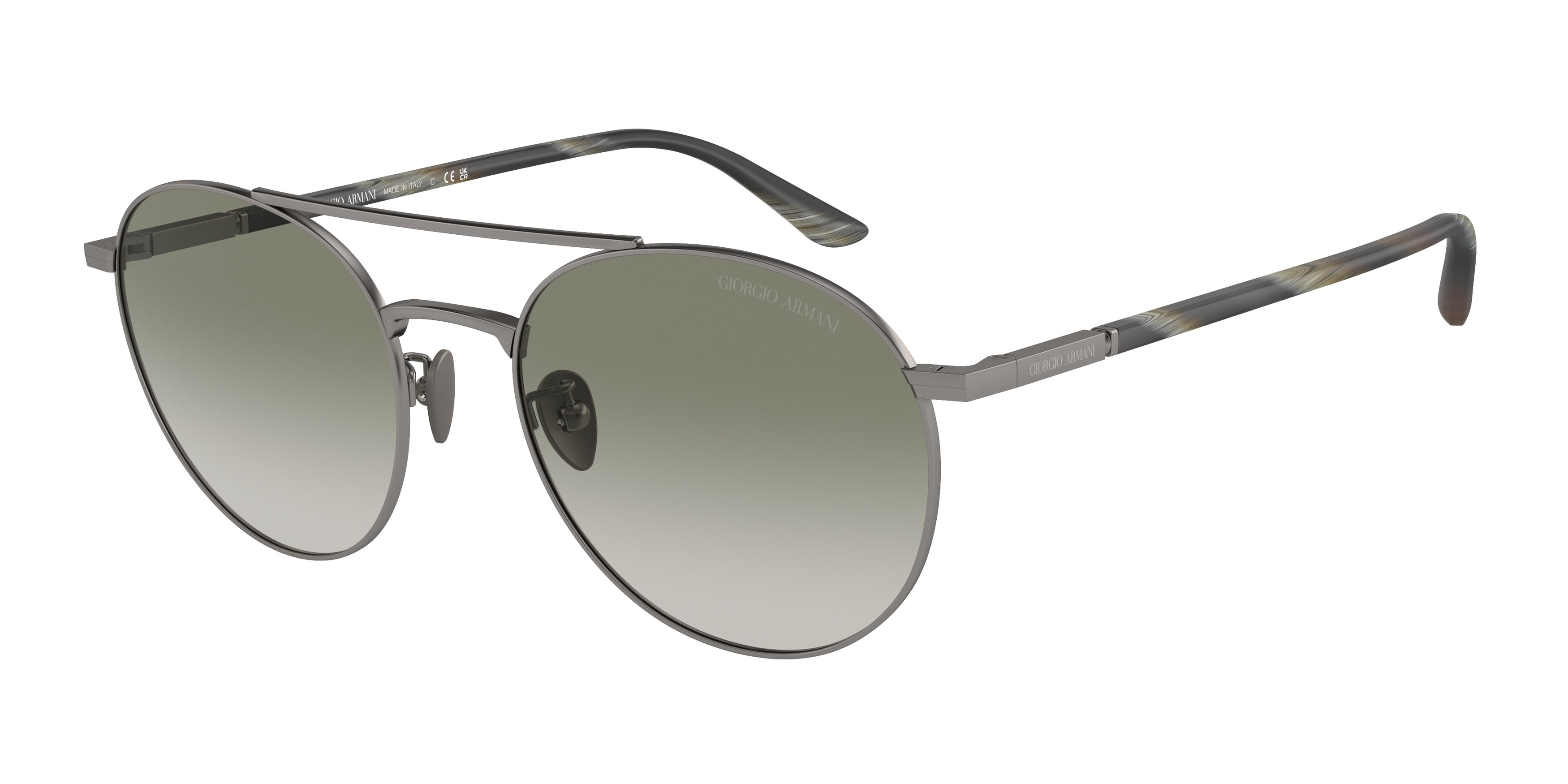 Giorgio Armani AR6156 Round Sunglasses  30038E-Matte Gunmetal 54-145-19 - Color Map Grey