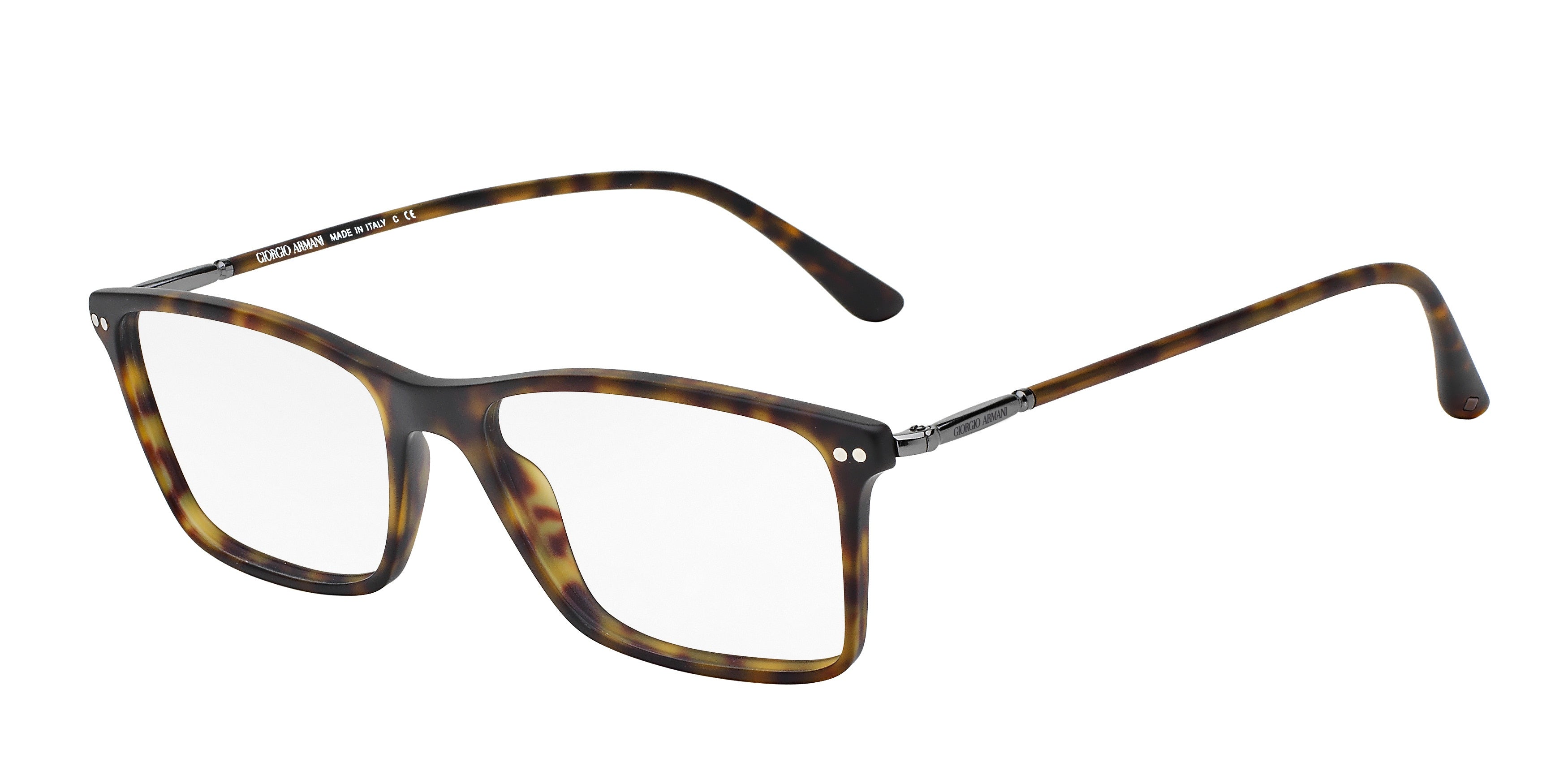 Giorgio Armani AR7037 Rectangle Eyeglasses  5089-Matte Dark Havana 57-150-19 - Color Map Tortoise