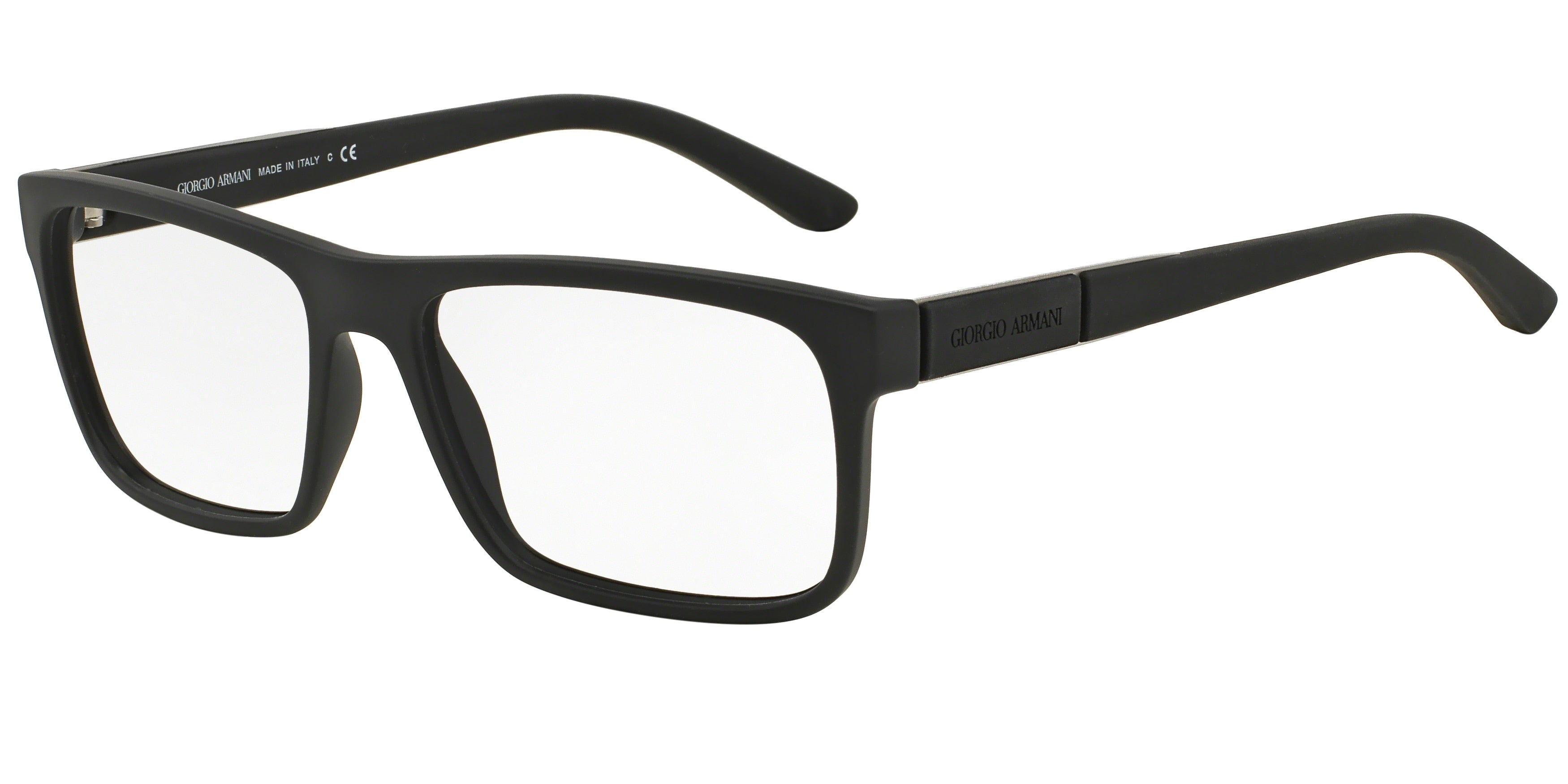 Giorgio Armani AR7042 Rectangle Eyeglasses  5063-Black Rubber 56-140-16 - Color Map Black