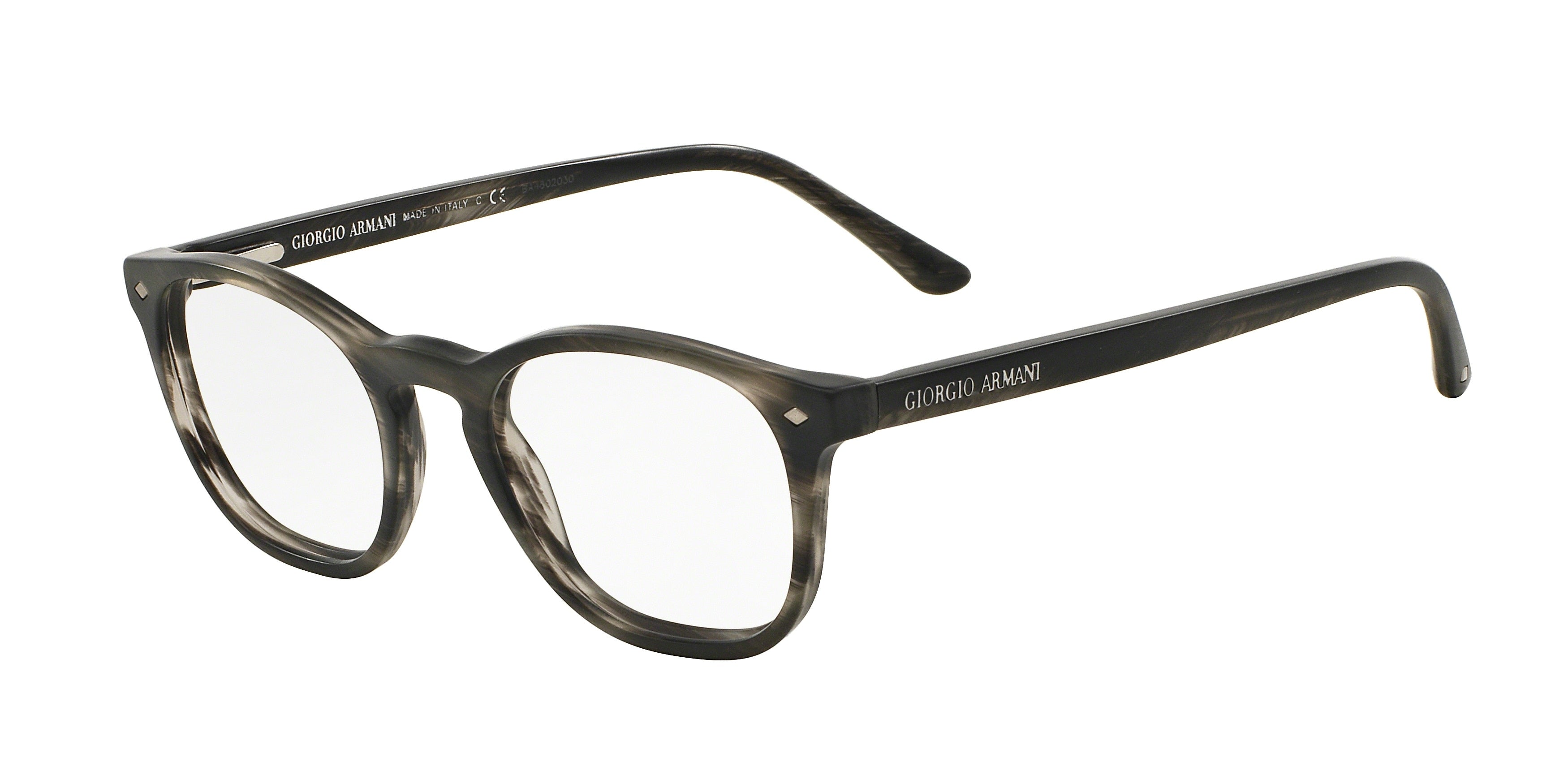 Giorgio Armani AR7074 Phantos Eyeglasses  5403-Striped Matte Grey 50-145-19 - Color Map Grey