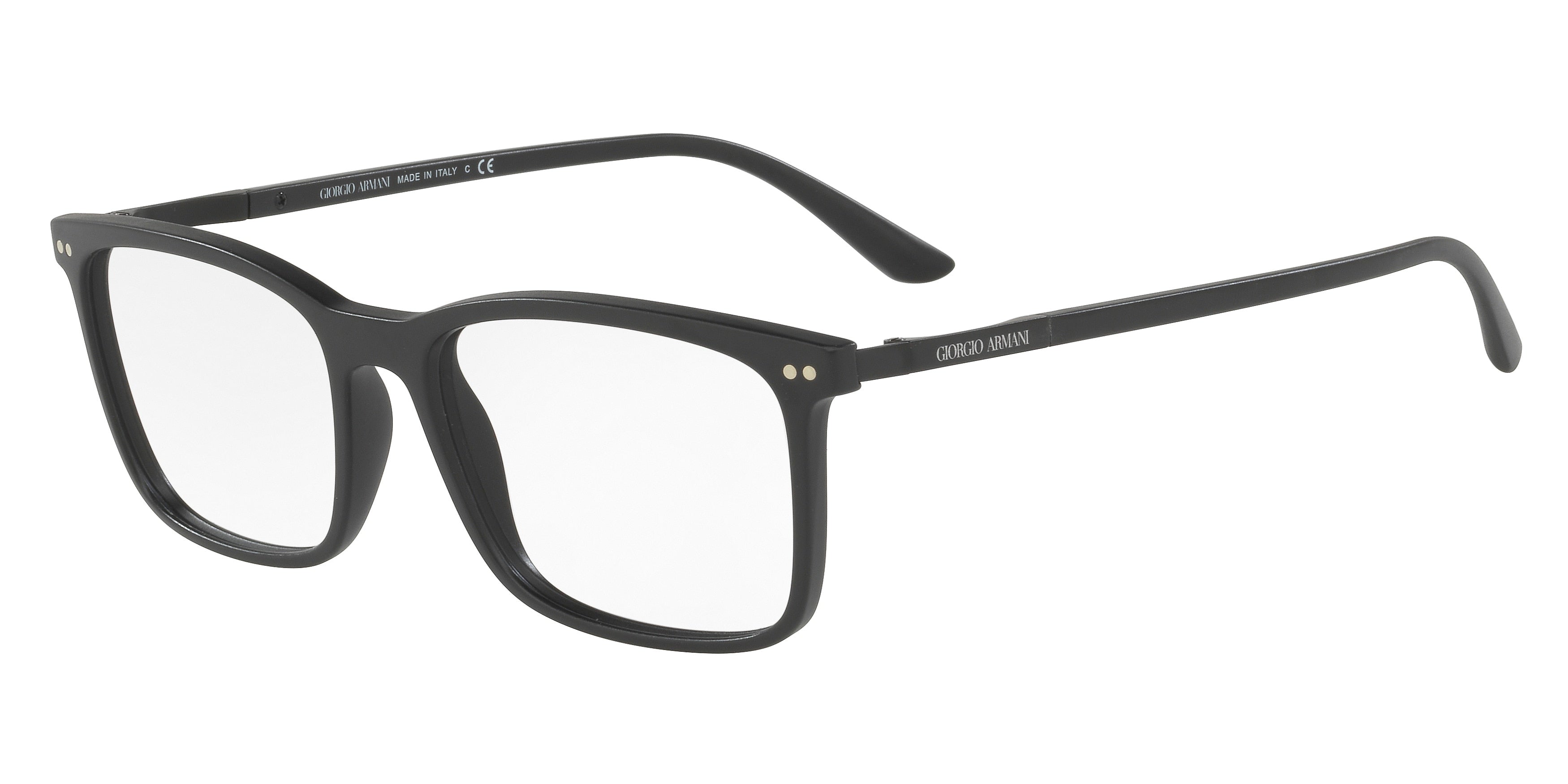 Giorgio Armani AR7122 Square Eyeglasses  5042-Matte Black 56-145-17 - Color Map Black