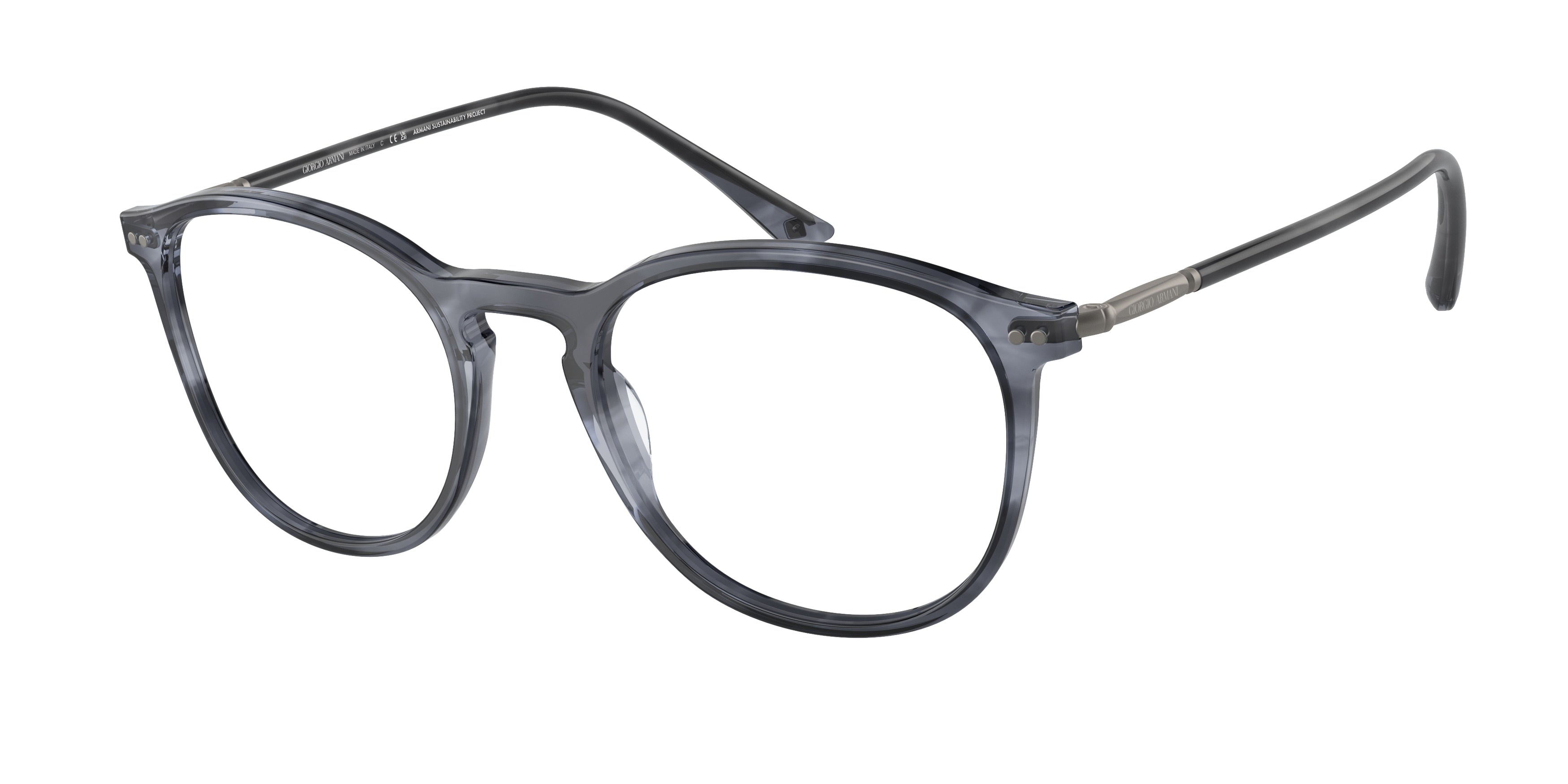 Giorgio Armani AR7125 Phantos Eyeglasses  5986-Striped Blue 52-145-20 - Color Map Blue