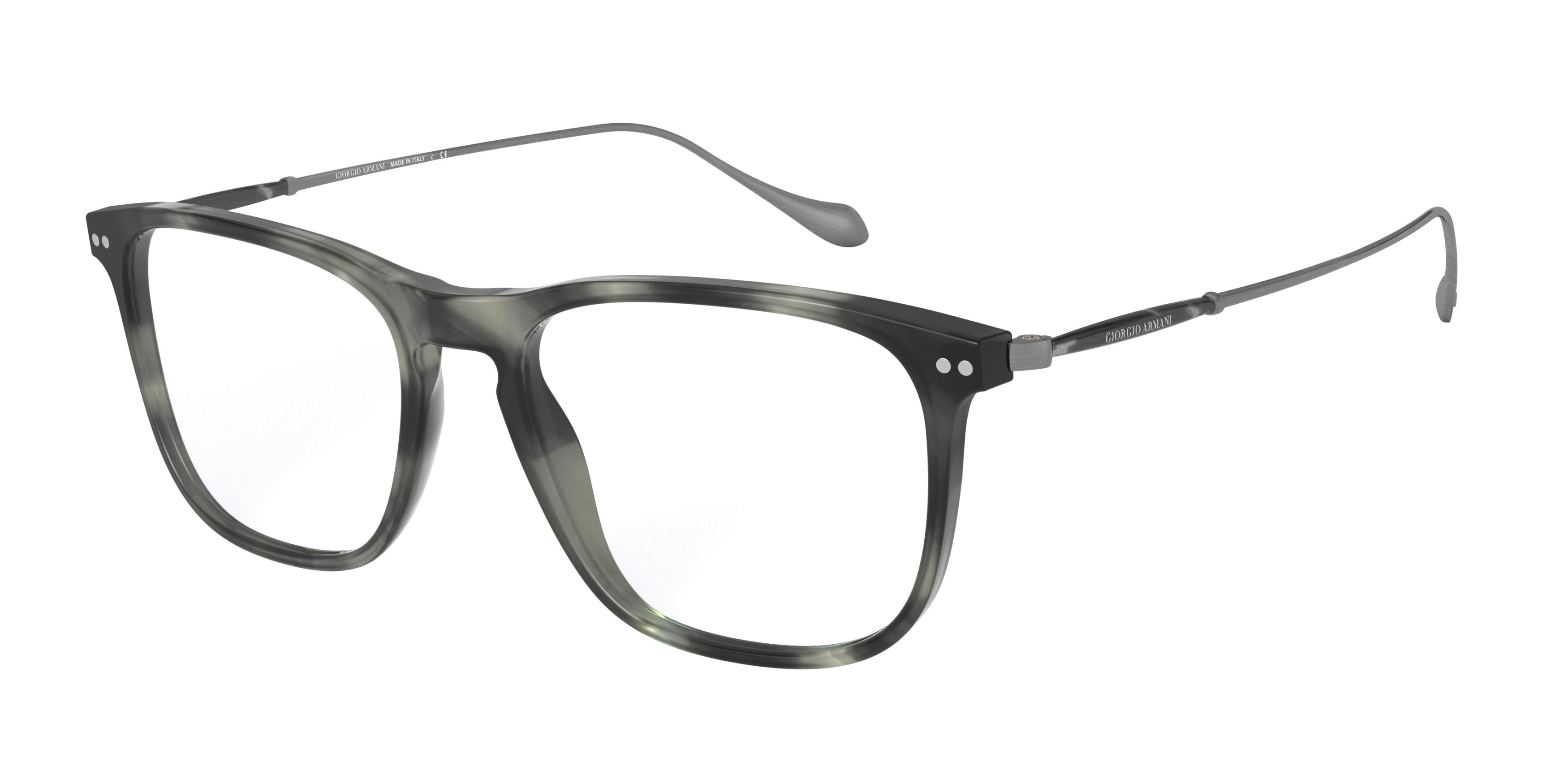 Giorgio Armani AR7174 Rectangle Eyeglasses  5777-Striped Grey 54-145-18 - Color Map Grey