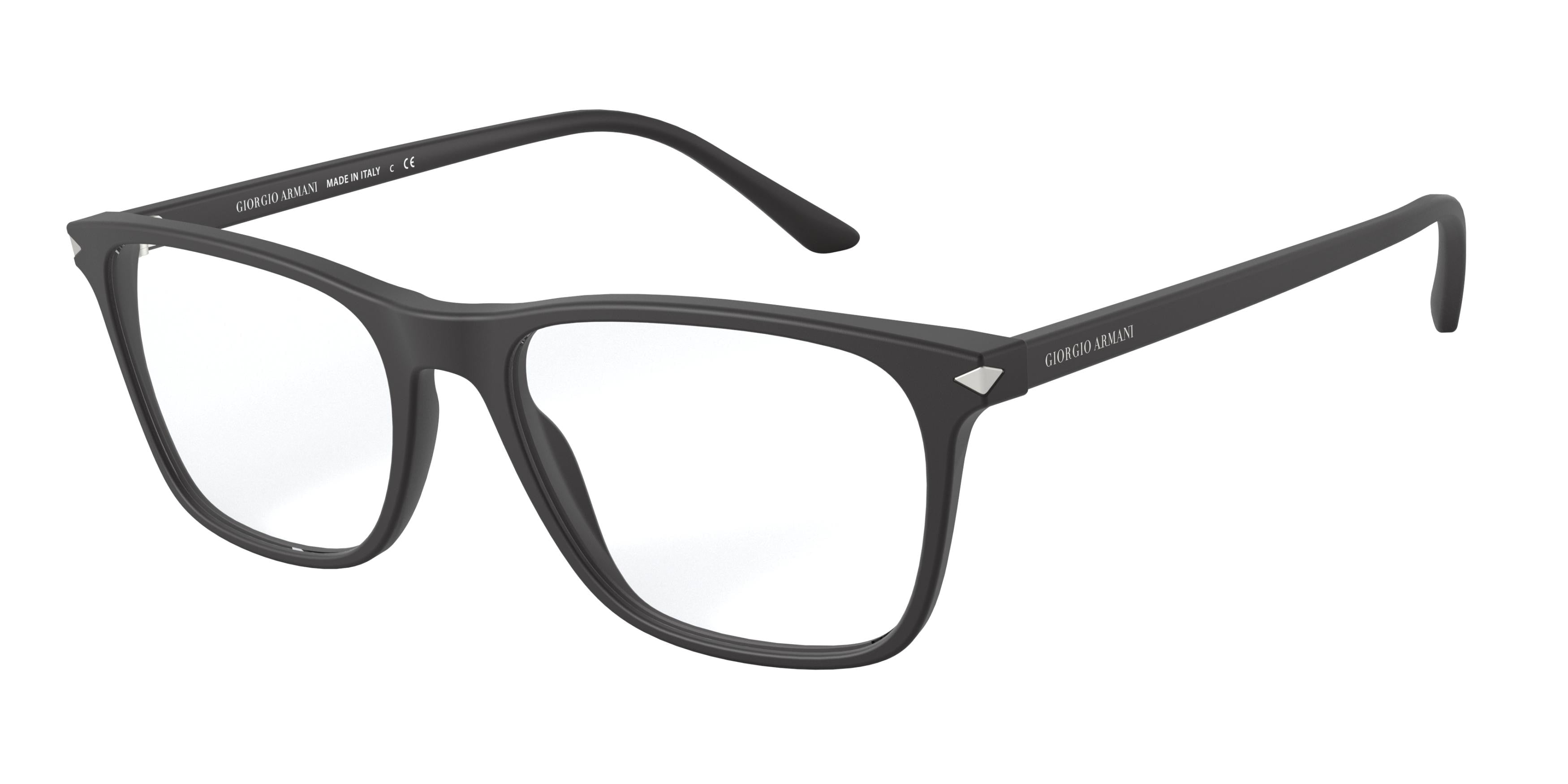 Giorgio Armani AR7177F Rectangle Eyeglasses  5042-Matte Black 55-145-18 - Color Map Black