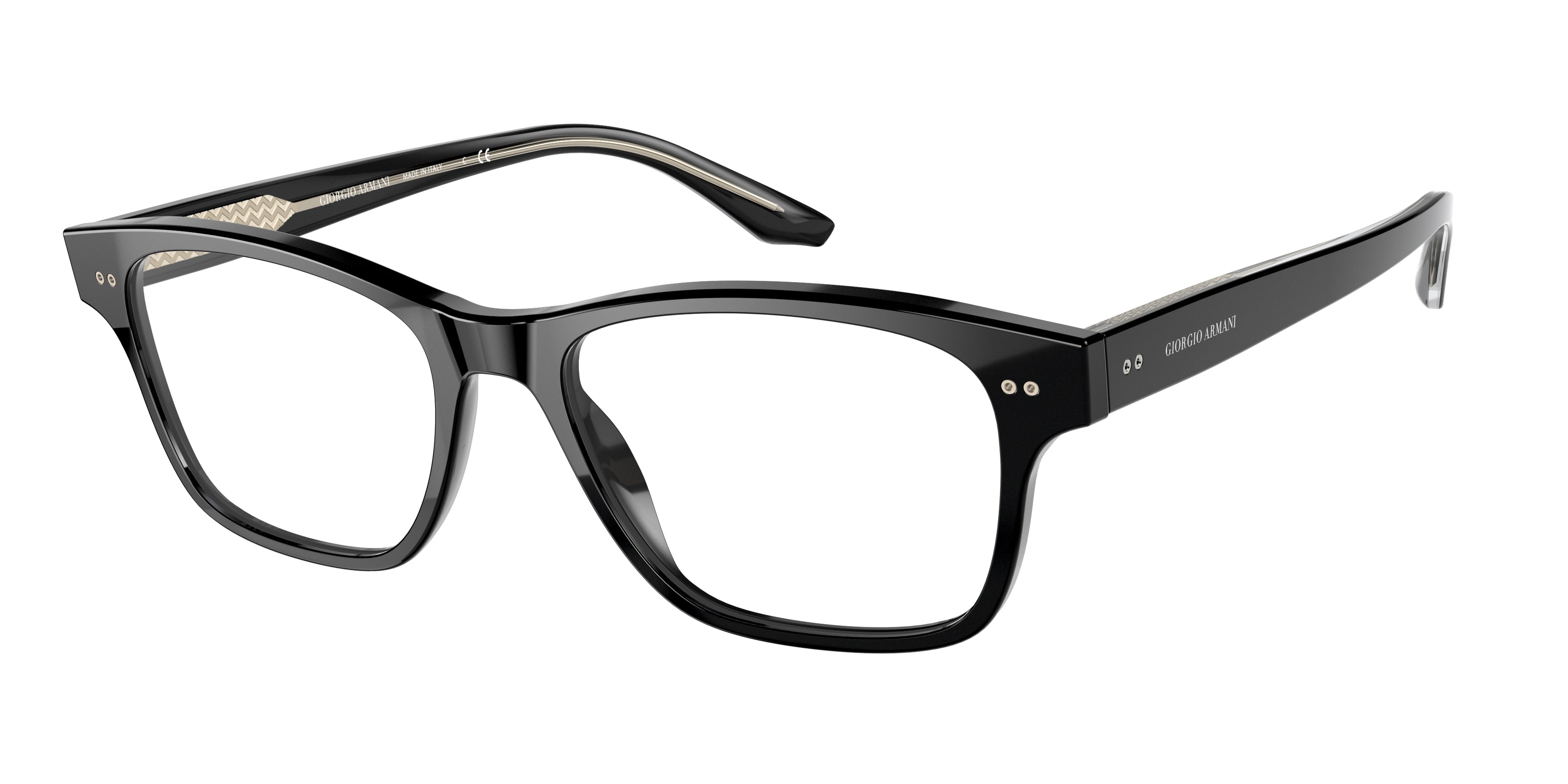 Giorgio Armani AR7195F Rectangle Eyeglasses  5001-Black 55-145-18 - Color Map Black