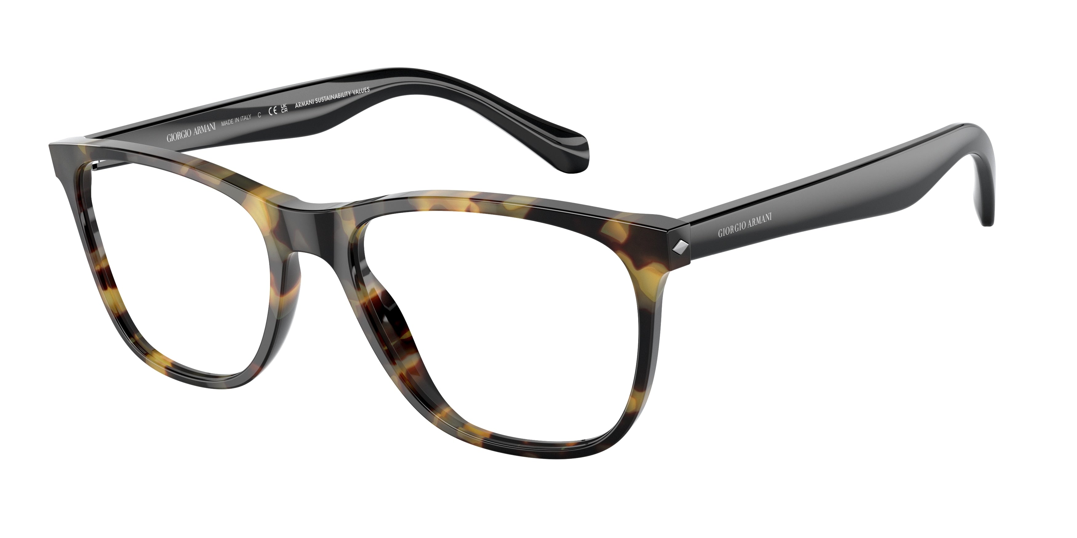 Giorgio Armani AR7211 Pillow Eyeglasses  5874-Yellow Havana 55-145-18 - Color Map Tortoise