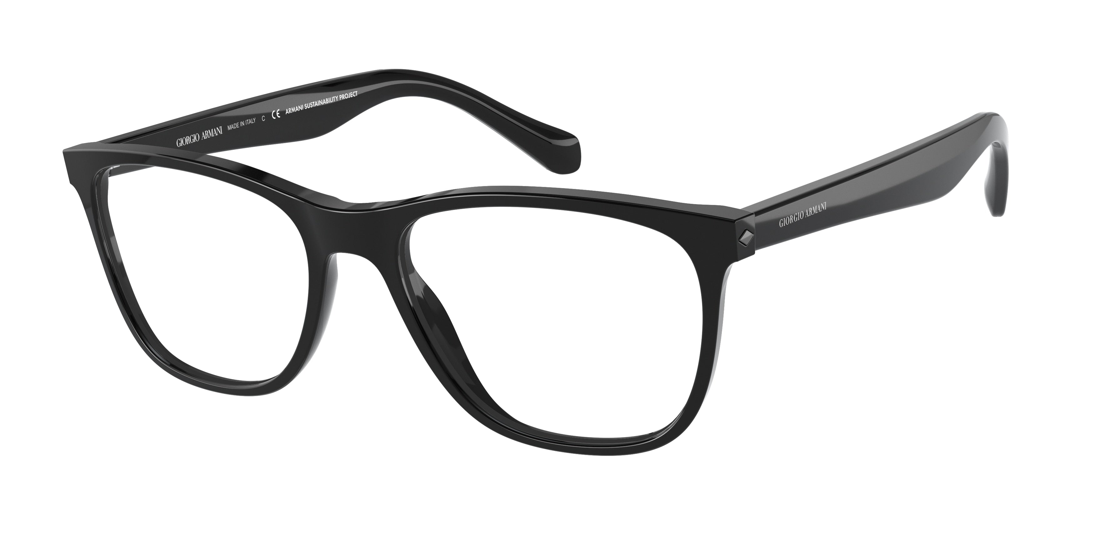 Giorgio Armani AR7211 Pillow Eyeglasses  5875-Black 55-145-18 - Color Map Black