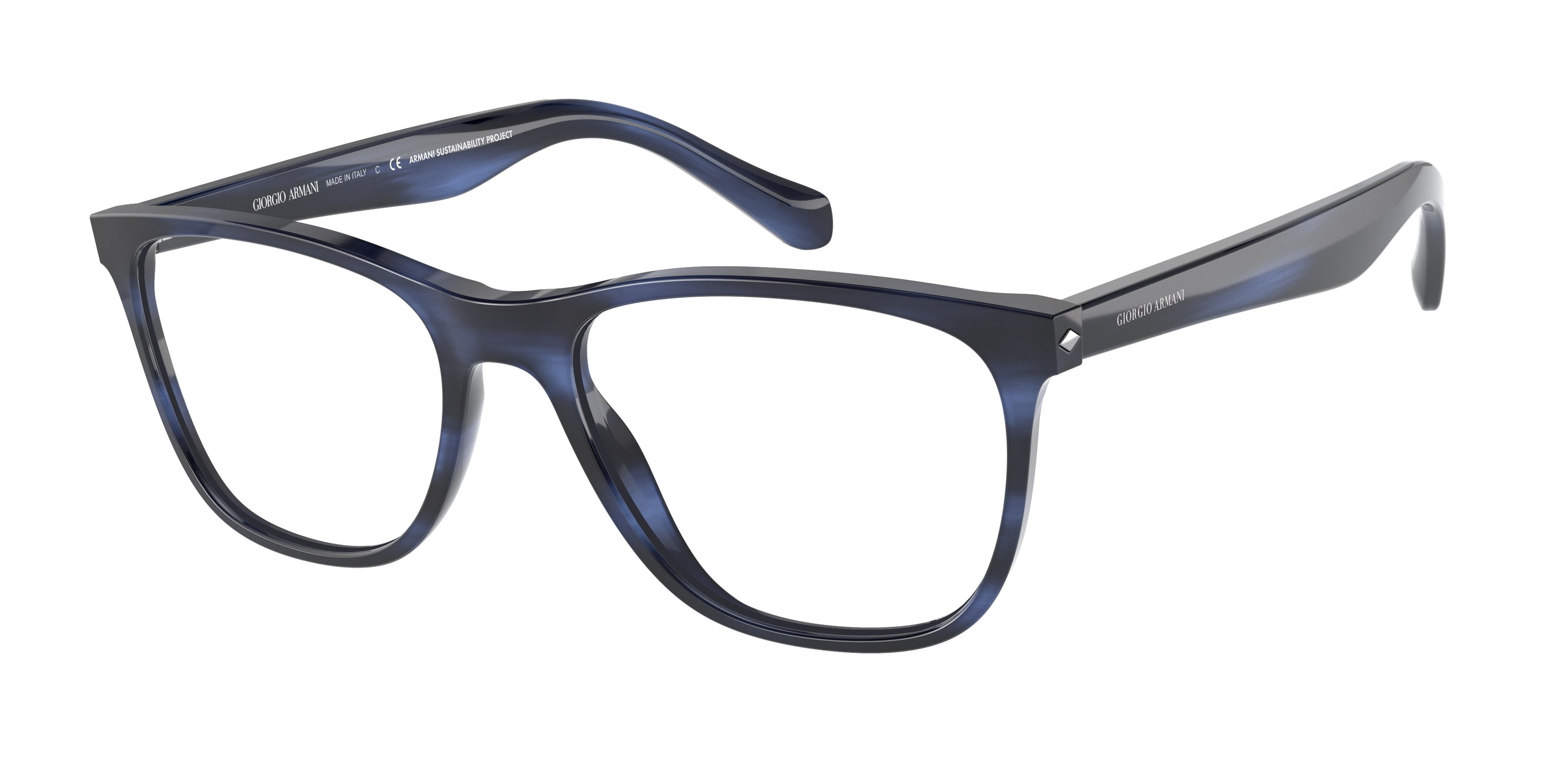 Giorgio Armani AR7211 Pillow Eyeglasses  5901-Striped Blue 55-145-18 - Color Map Blue