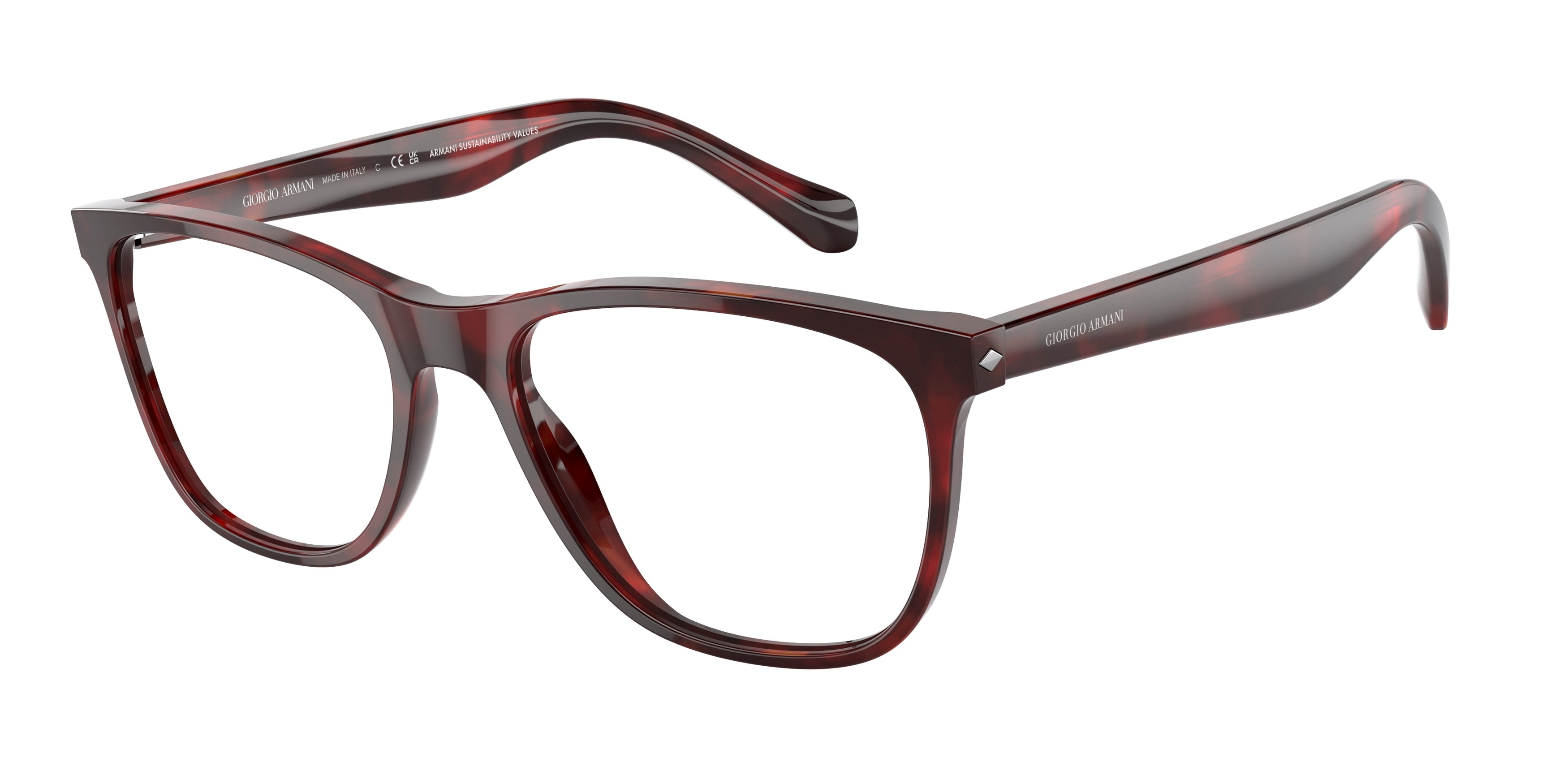 Giorgio Armani AR7211 Pillow Eyeglasses  5962-Red Havana 55-145-18 - Color Map Tortoise