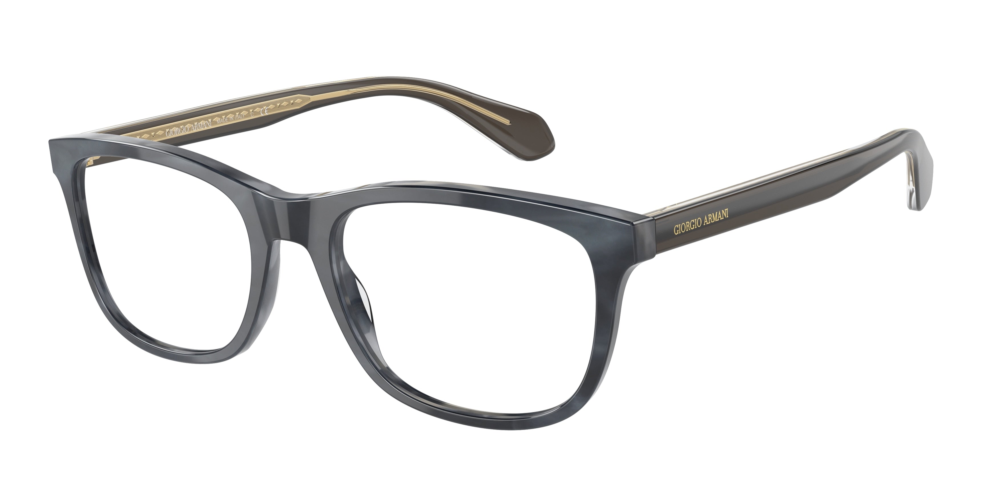 Giorgio Armani AR7215 Rectangle Eyeglasses  5943-Opal Striped Grey 55-145-19 - Color Map Grey