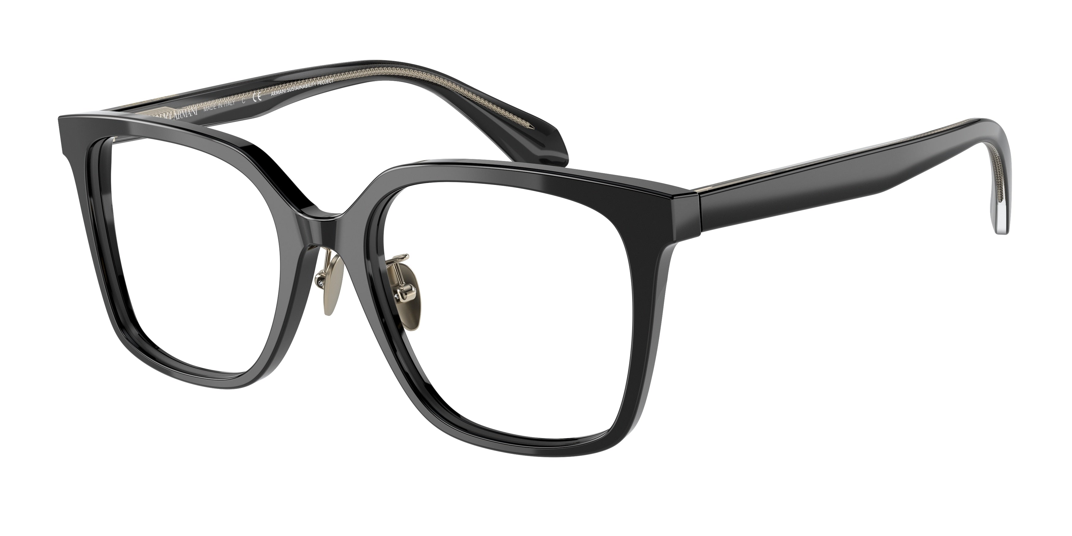 Giorgio Armani AR7217F Square Eyeglasses  5875-Black 53-140-19 - Color Map Black