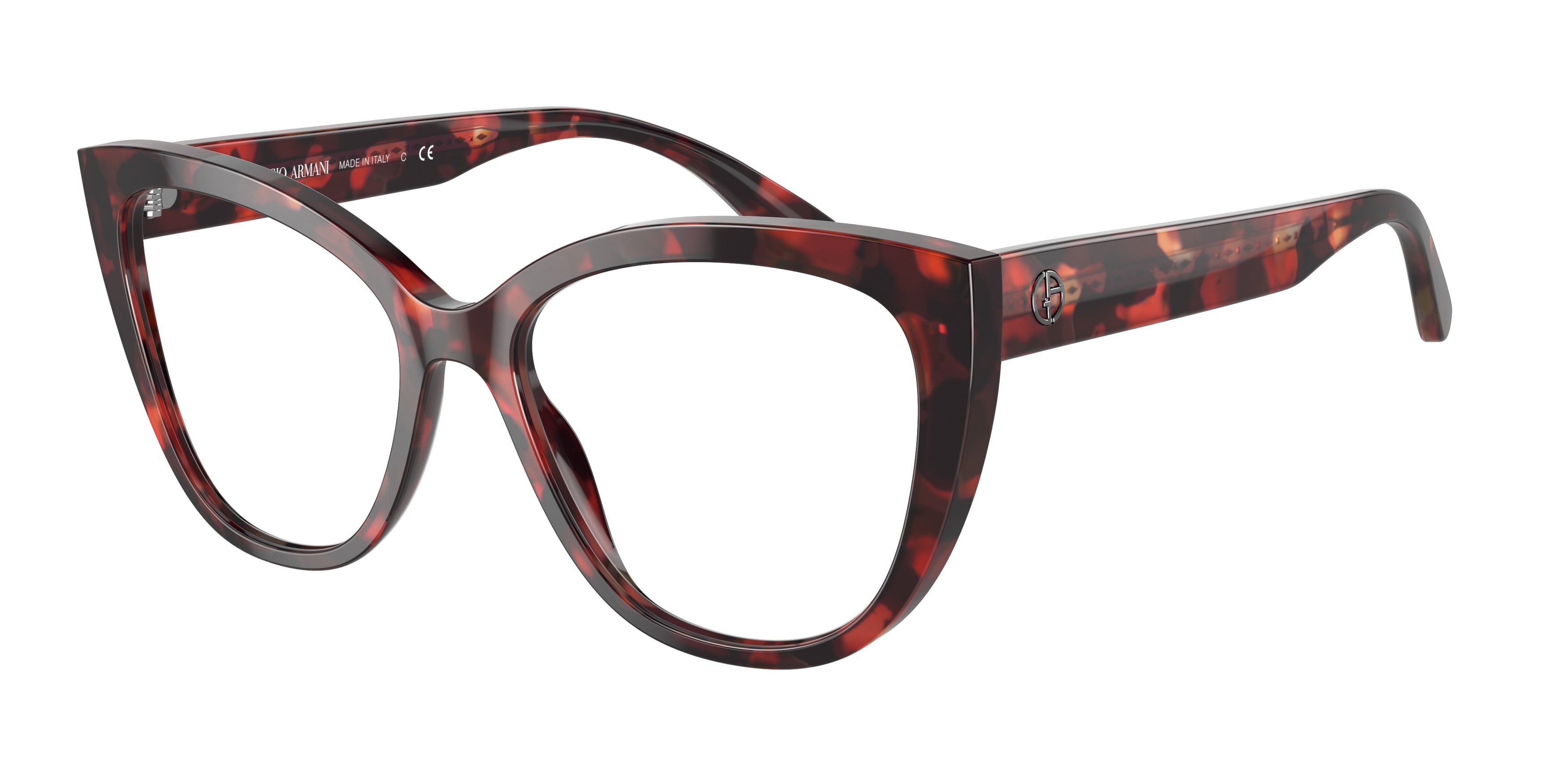 Giorgio Armani AR7224 Cat Eye Eyeglasses  5926-Red Tortoise 54-140-17 - Color Map Red